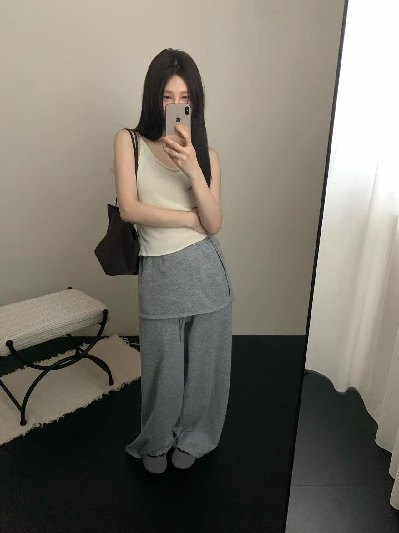 실사 가을 켜기 새로운 한 부서 스트레이트 펌프 로프 패션 캐주얼 바지 경기 방귀 커튼 상세 이미지 6