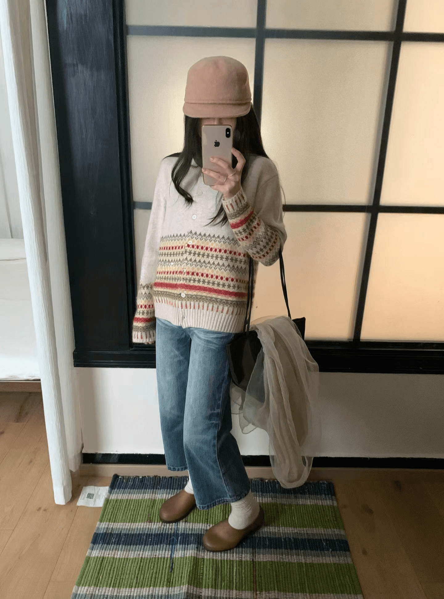 실사 가을 켜기 새로운 민족 스타일 루즈핏 니트 스웨터 여자 한 부서 느긋한 바람 슬림해 보이는 맨위 상세 이미지 2
