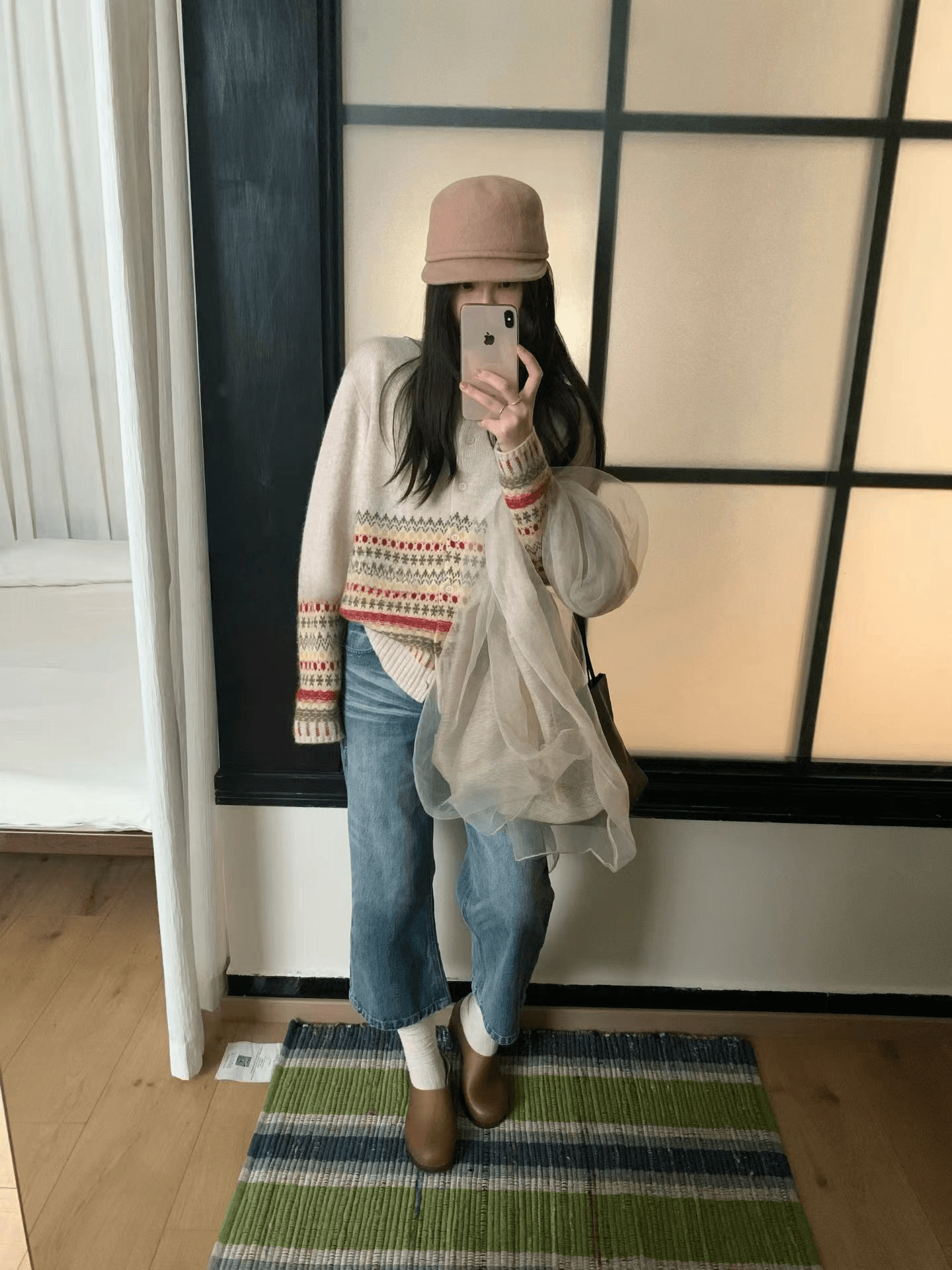실사 가을 켜기 새로운 민족 스타일 루즈핏 니트 스웨터 여자 한 부서 느긋한 바람 슬림해 보이는 맨위 상세 이미지 4