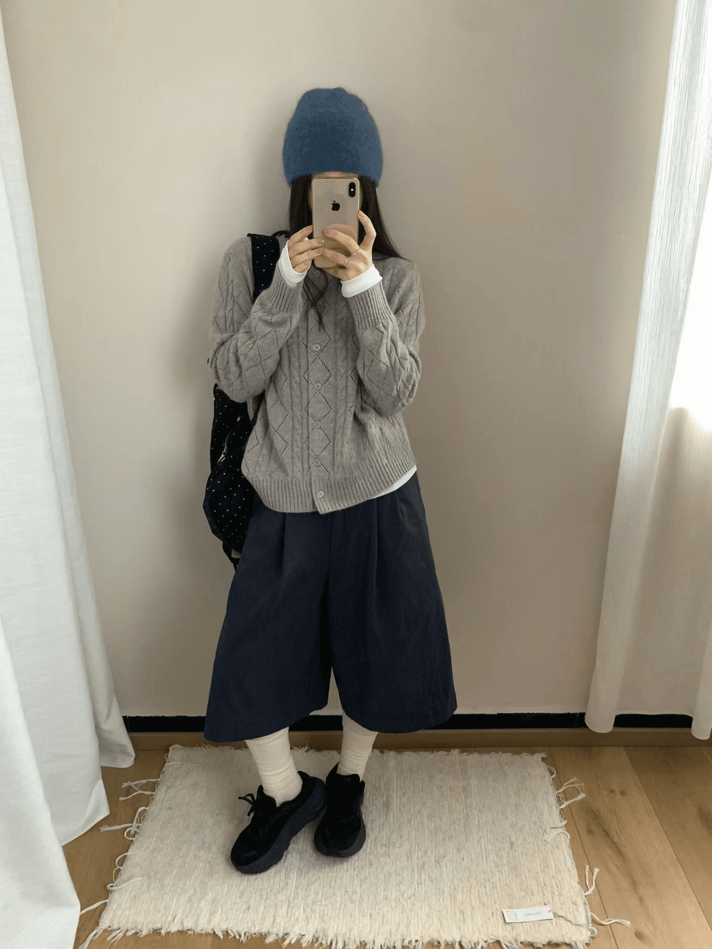 실사 가을 켜기 새로운 미니멀리즘 캐주얼 홀로우 아웃 꽈배기 라운드 넥 루즈핏 슬림해 보이는 다용도 니트 카디건 코트 상세 이미지 14
