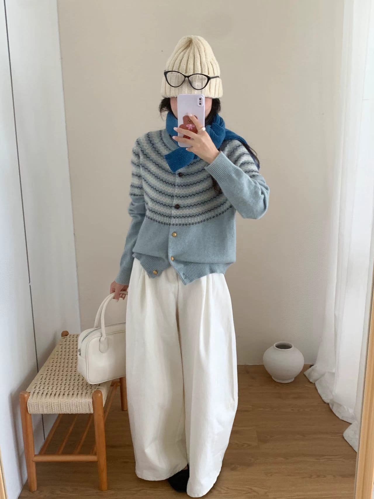26 가을 켜기 새로운 양 타조 울 받지 않다 골드 선 공정한 섬 라운드 넥 품격 오픈 가디건 니트 오픈 가디건 상세 이미지 12