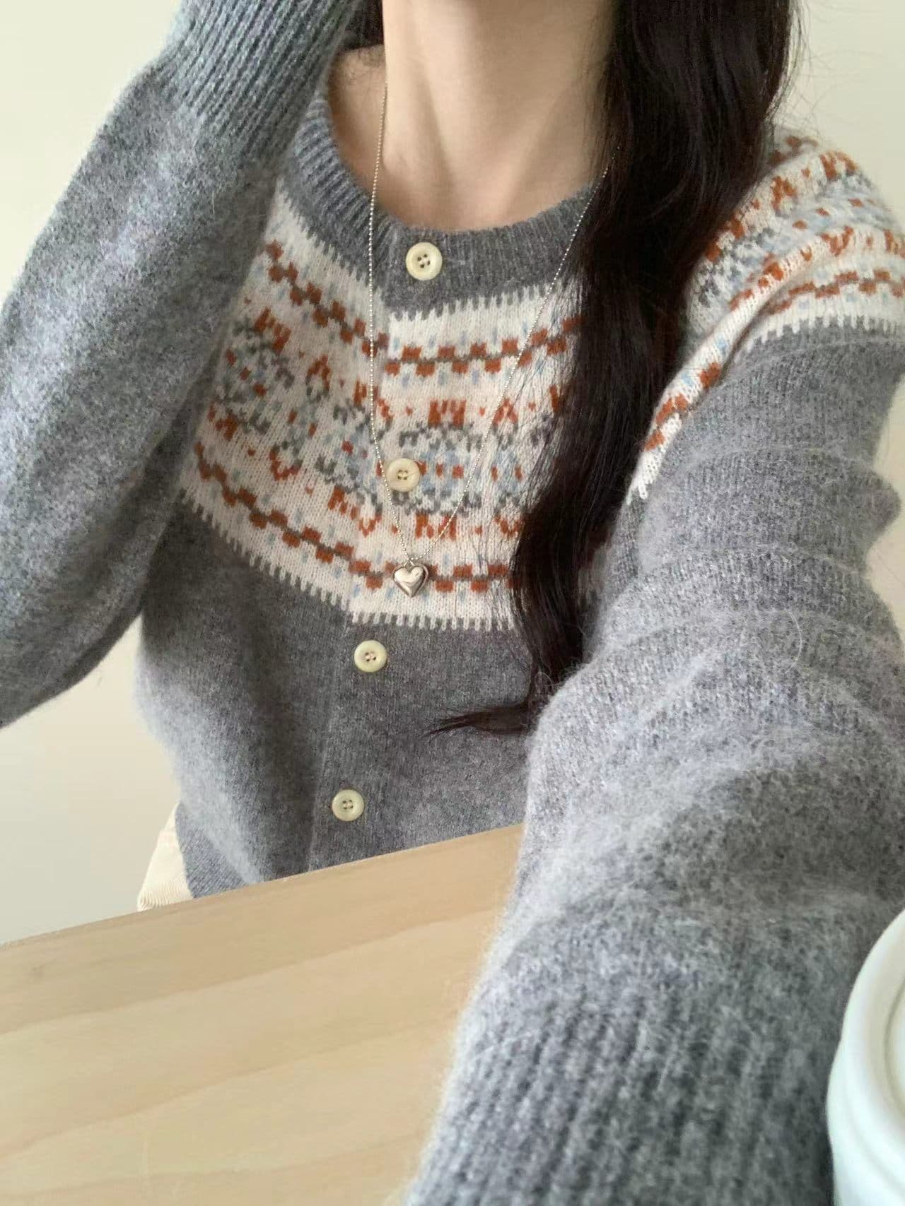 26 가을 켜기 새로운 공정한 섬 싱글 줄 버튼 패션 보온 스웨터 상세 이미지 7