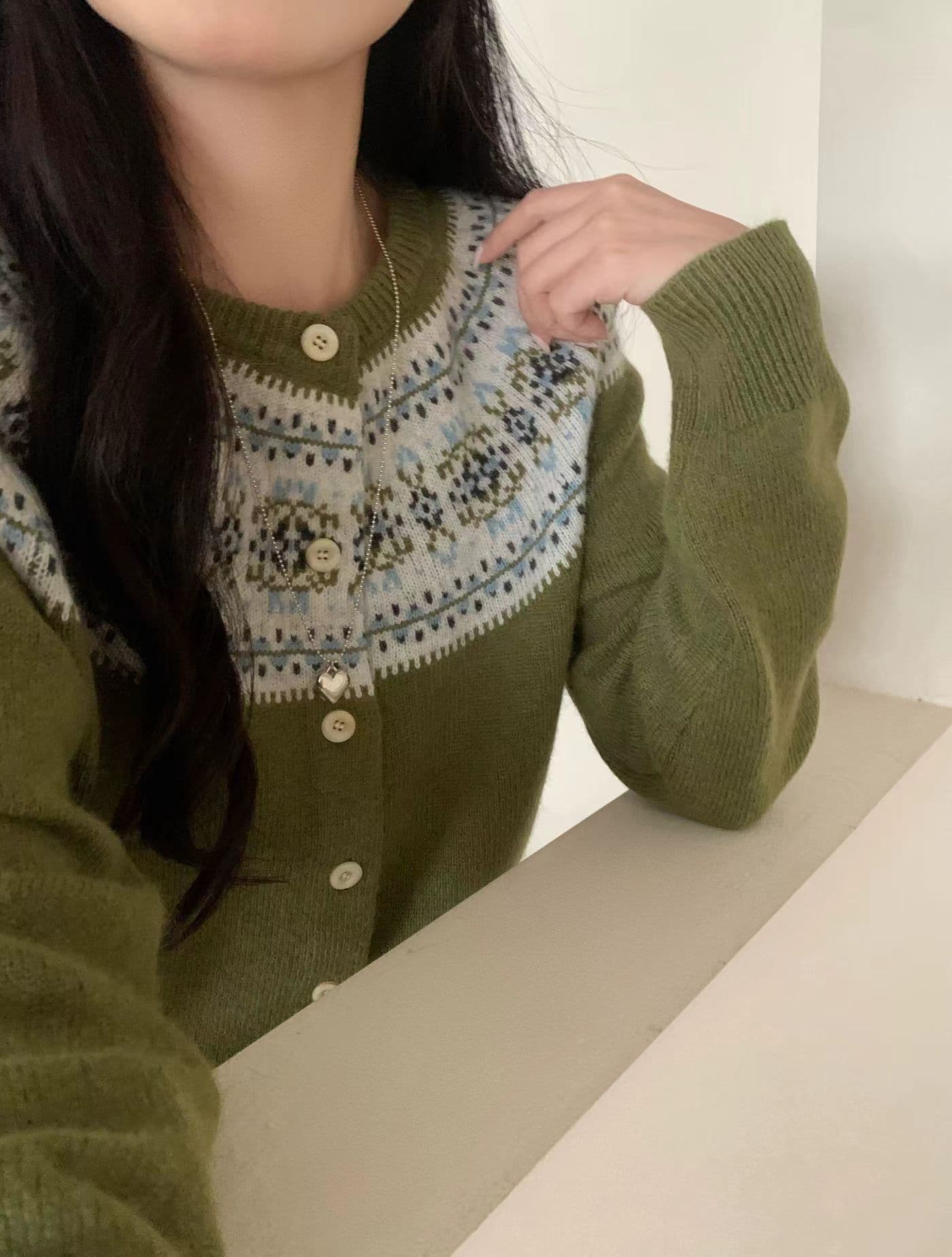 26 가을 켜기 새로운 공정한 섬 싱글 줄 버튼 패션 보온 스웨터 상세 이미지 11