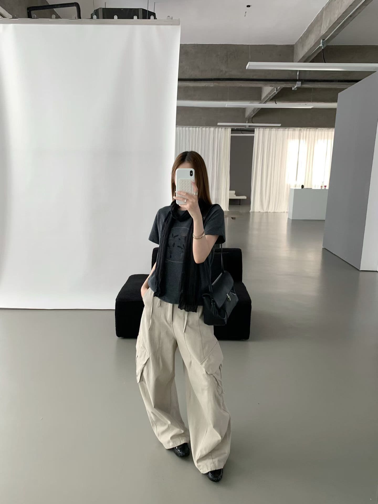 실사 26 가을 켜기 새로운 낮음 포화 된 색 라인 강아지 루즈핏 t 캐주얼 만화 프린트 자이언트 다용도 반팔 티셔츠 상세 이미지 6