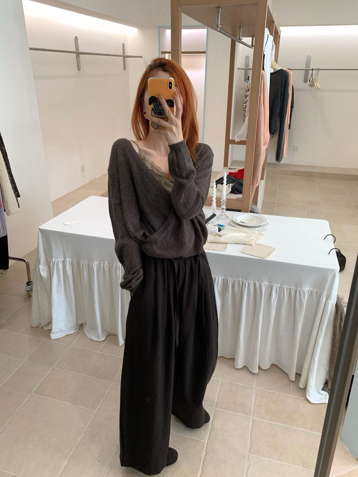 가을 켜기 새로운 슈퍼 있음 분위기 센스 느긋한 부서 스택 착용 다용도 느긋한 센스 비스듬한 삽입 단추 디자인 니트 오픈 가디건 상세 이미지 22