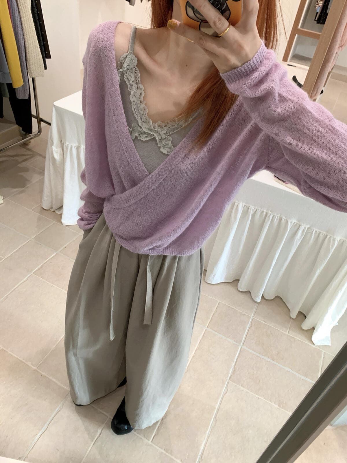 가을 켜기 새로운 스택 착용 ~ 중 영혼 인사이드 가져 가라. 순수한 욕망 레이스 조각 조끼 상세 이미지 9