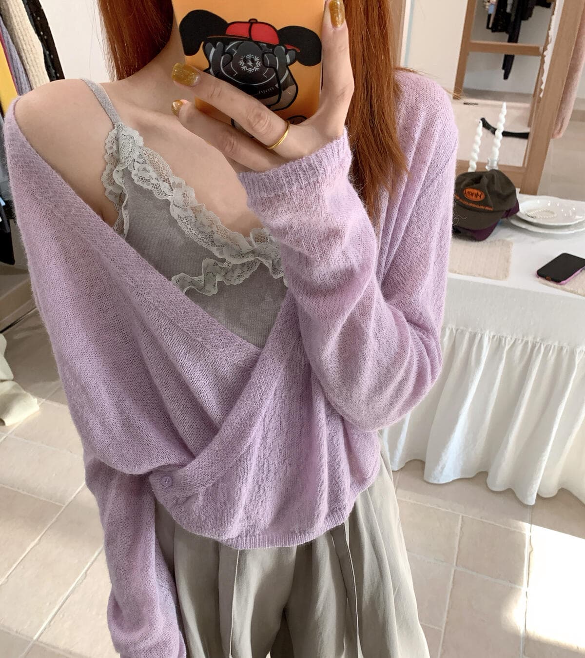 가을 켜기 새로운 스택 착용 ~ 중 영혼 인사이드 가져 가라. 순수한 욕망 레이스 조각 조끼 상세 이미지 10