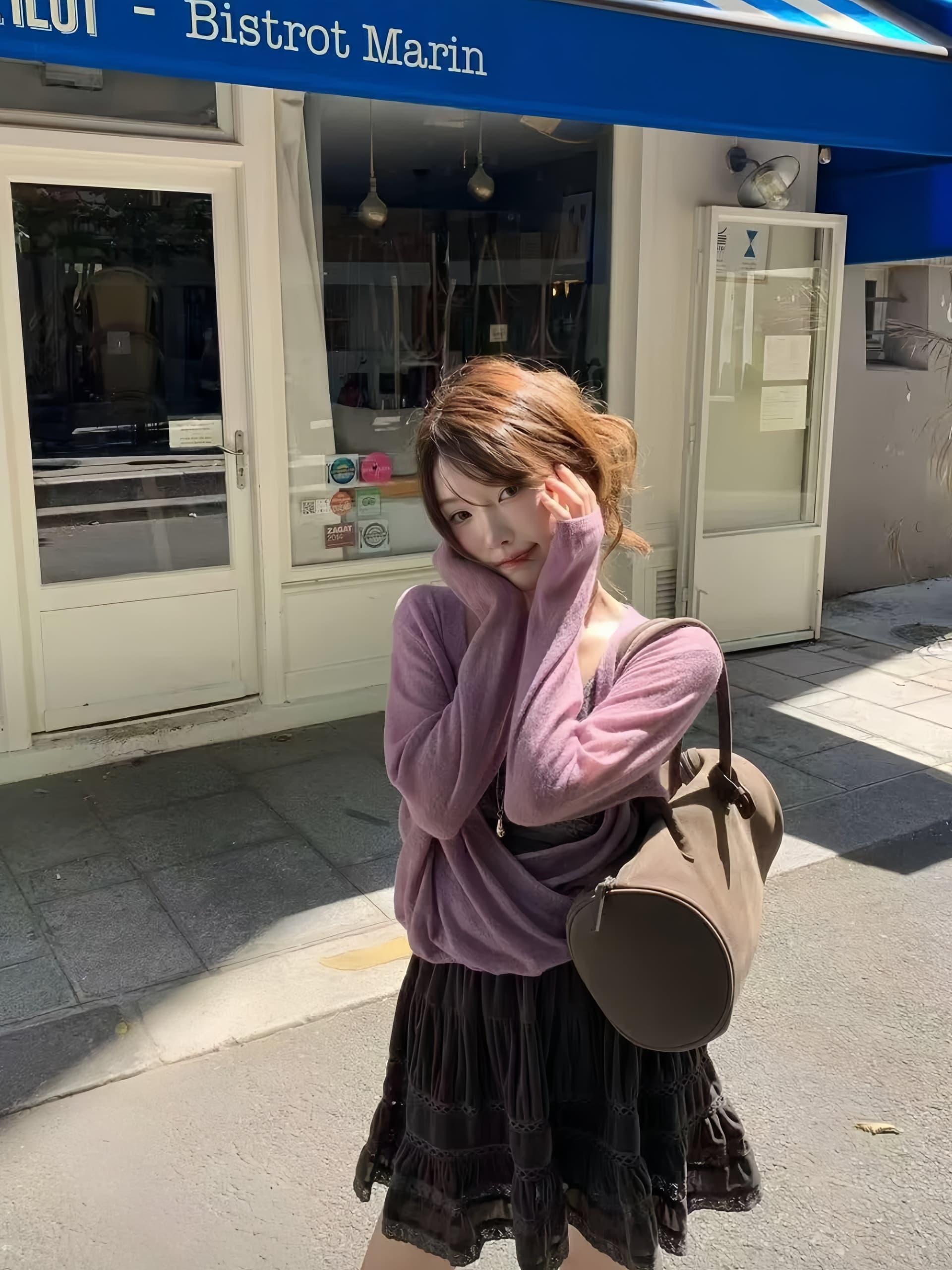 느슨함 달콤함 십자가 디자인 센스 오픈 가디건 인사이드 가져 가라. 슬립 세트 여성 가을 반신 치마바지 3종 세트 상세 이미지 6