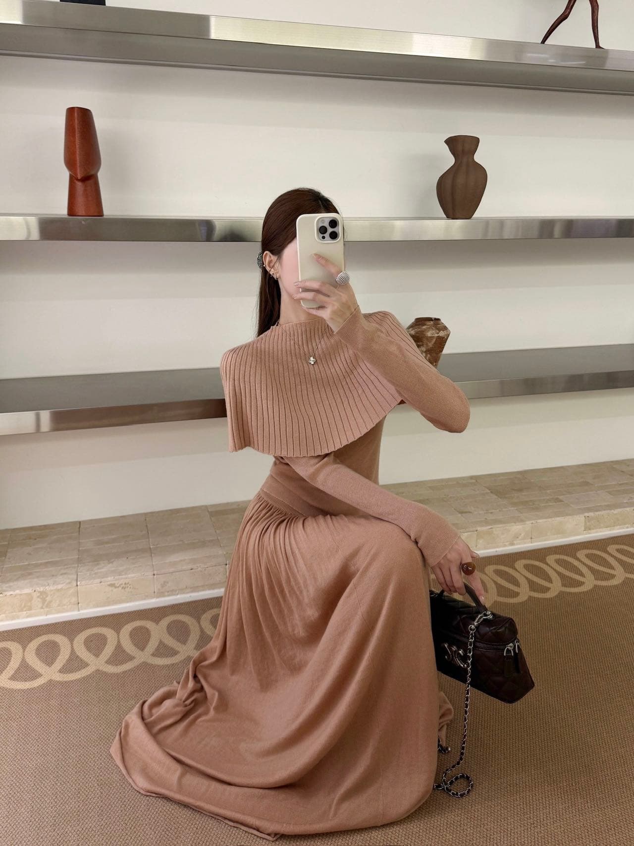 실사 이른 가을 필수 하나 의류 둘 착용 빅 칼라 숄 몸매 가꾸기 니트 스웨터 경기 피 어깨끈 품질 검사 보고서 상세 이미지 4