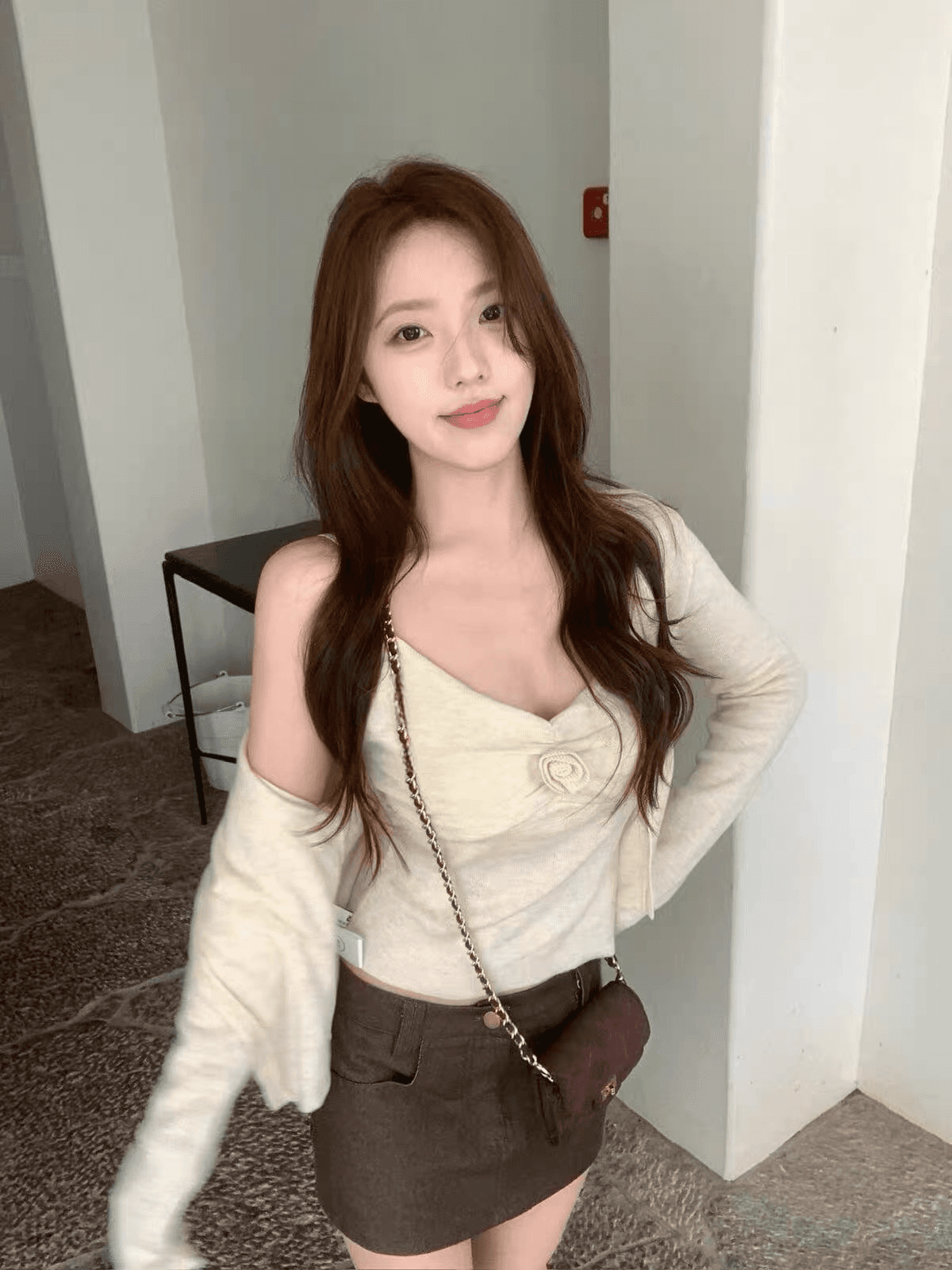 26 가을 켜기 새로운 한 부서 꽃 슬립 오픈 가디건 우연히 ~ 중 분위기 투피스 세트 세트 상세 이미지 13