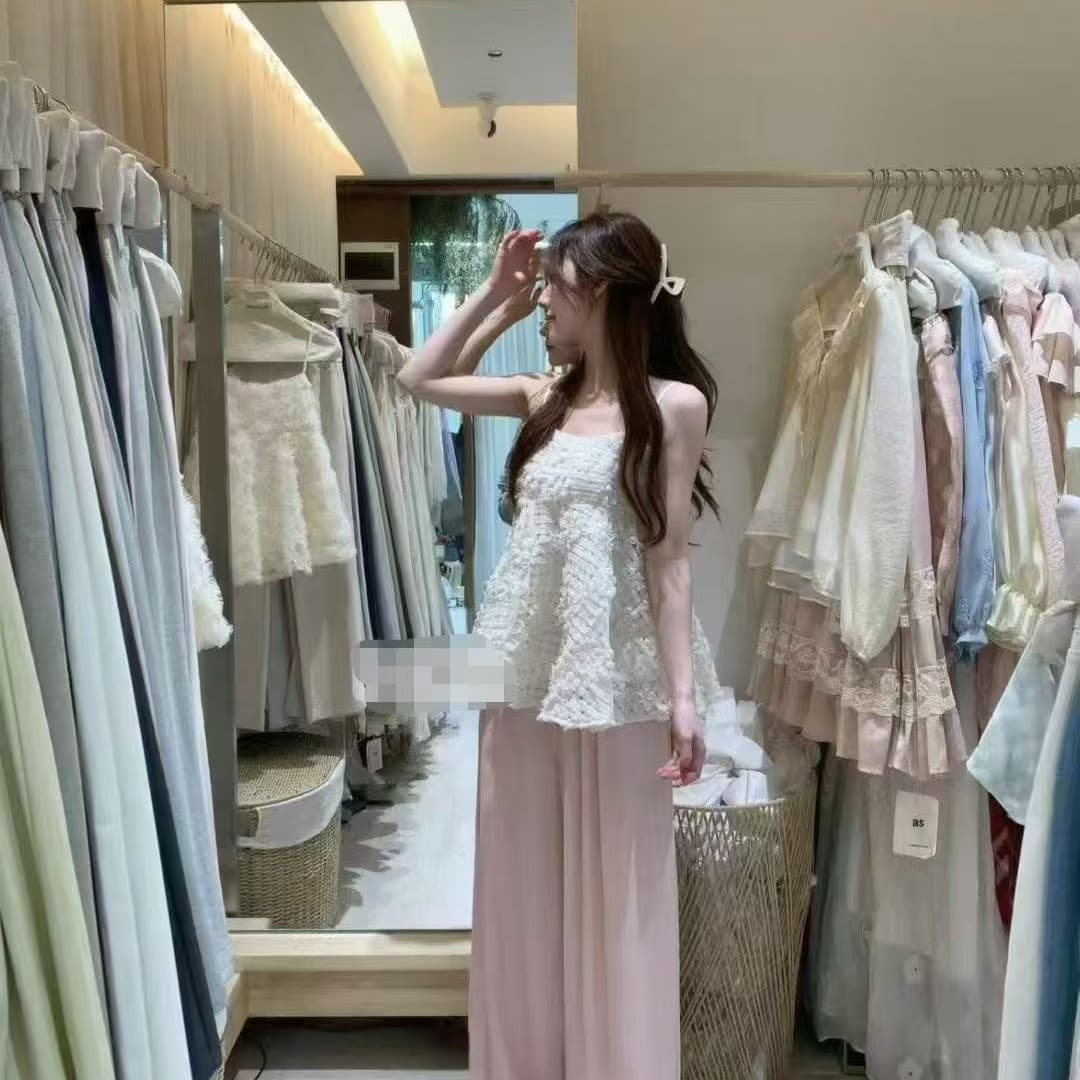 열세 개 여성 의류 여름 한 부서 순수한 욕망 낭만주의 달콤함 3 차원 꽃 퍼프 캐미솔 민소매 작은 셔츠 이미지 5