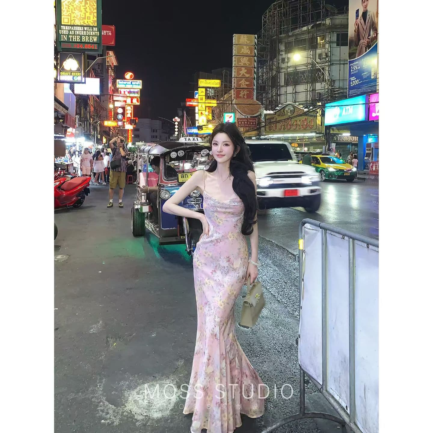 봄 안개 꽃 리플 새로운 중식 흔들다 칼라 플라워 재료 슬립 인어 꼬리 여성 드레스 품격 롱 스커트 상세 이미지 6