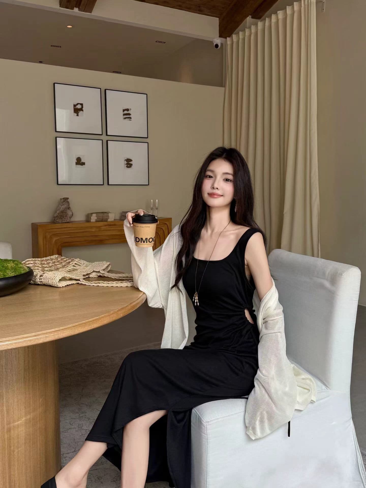 26 여름 켜기 새로운 미니멀리즘 자외선 차단 작은 셔츠 주름 조끼 원피스 투피스 세트 세트 상세 이미지 2