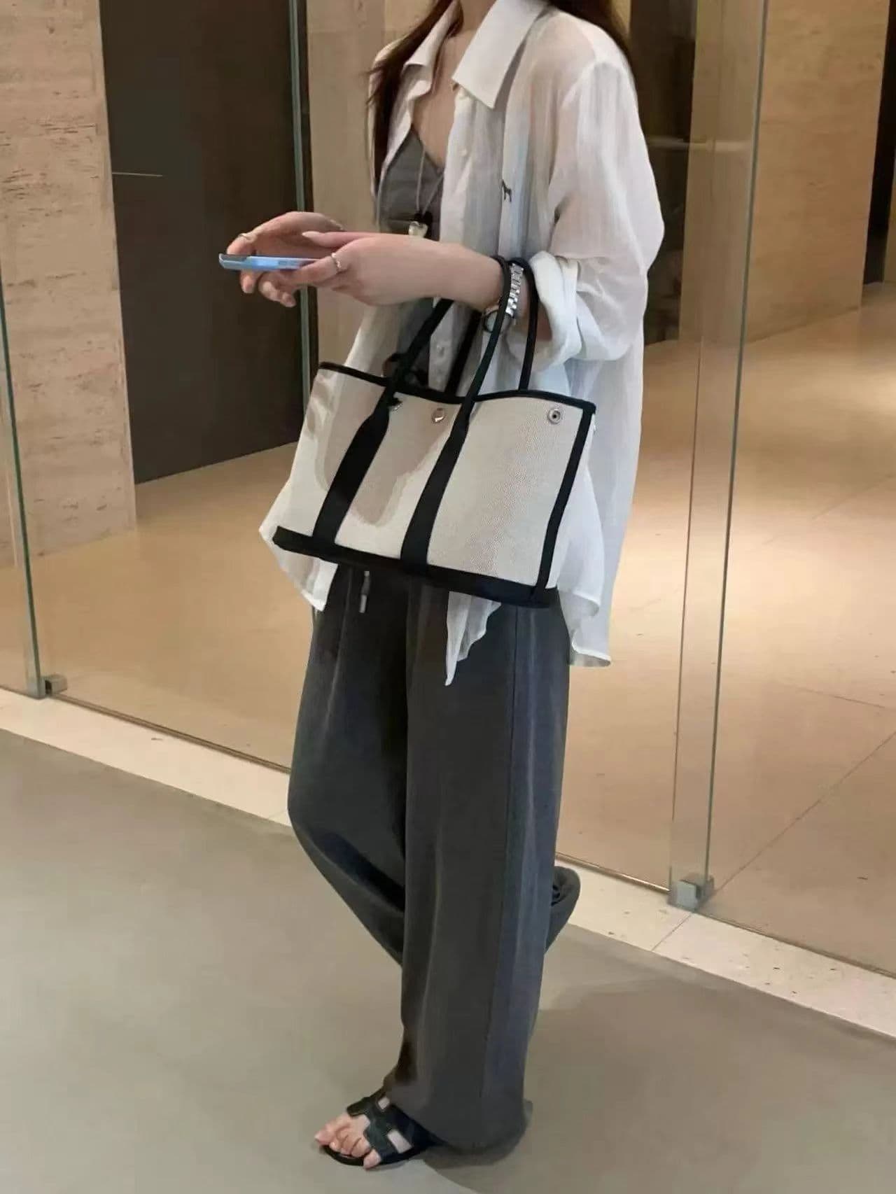 새로운 느긋한 바람 슬립 바지 자외선 차단 재킷 3종 세트 이미지 2