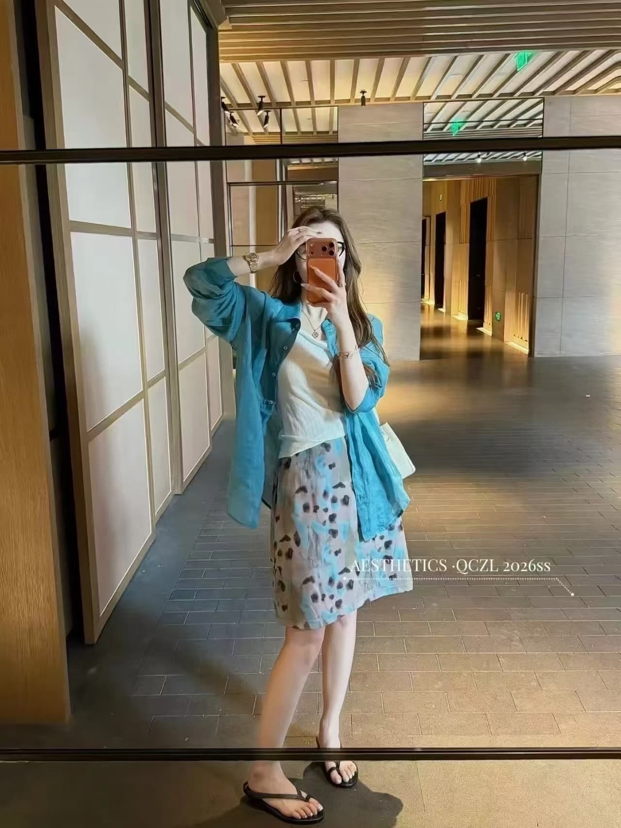 새로운 한 부서 고급 센스 로얄 자매 바람 셔츠 허리밴드 레오파드 무늬 반신 스커트 조끼 3 세트 상세 이미지 6