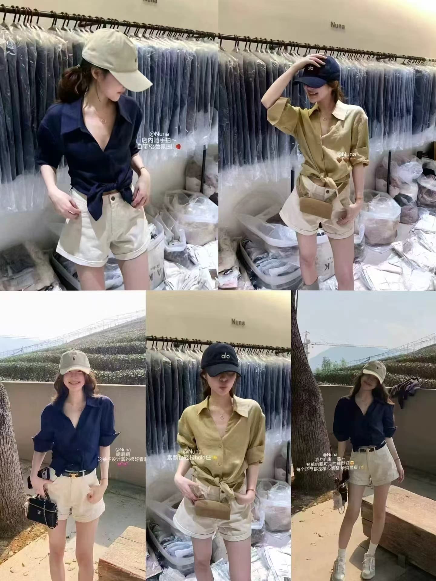 한 부서 미니멀리즘 다용도 폴로 칼라 셔츠 루즈핏 캐주얼 맨위 느긋한 품격 반바지 투피스 세트 상세 이미지 7