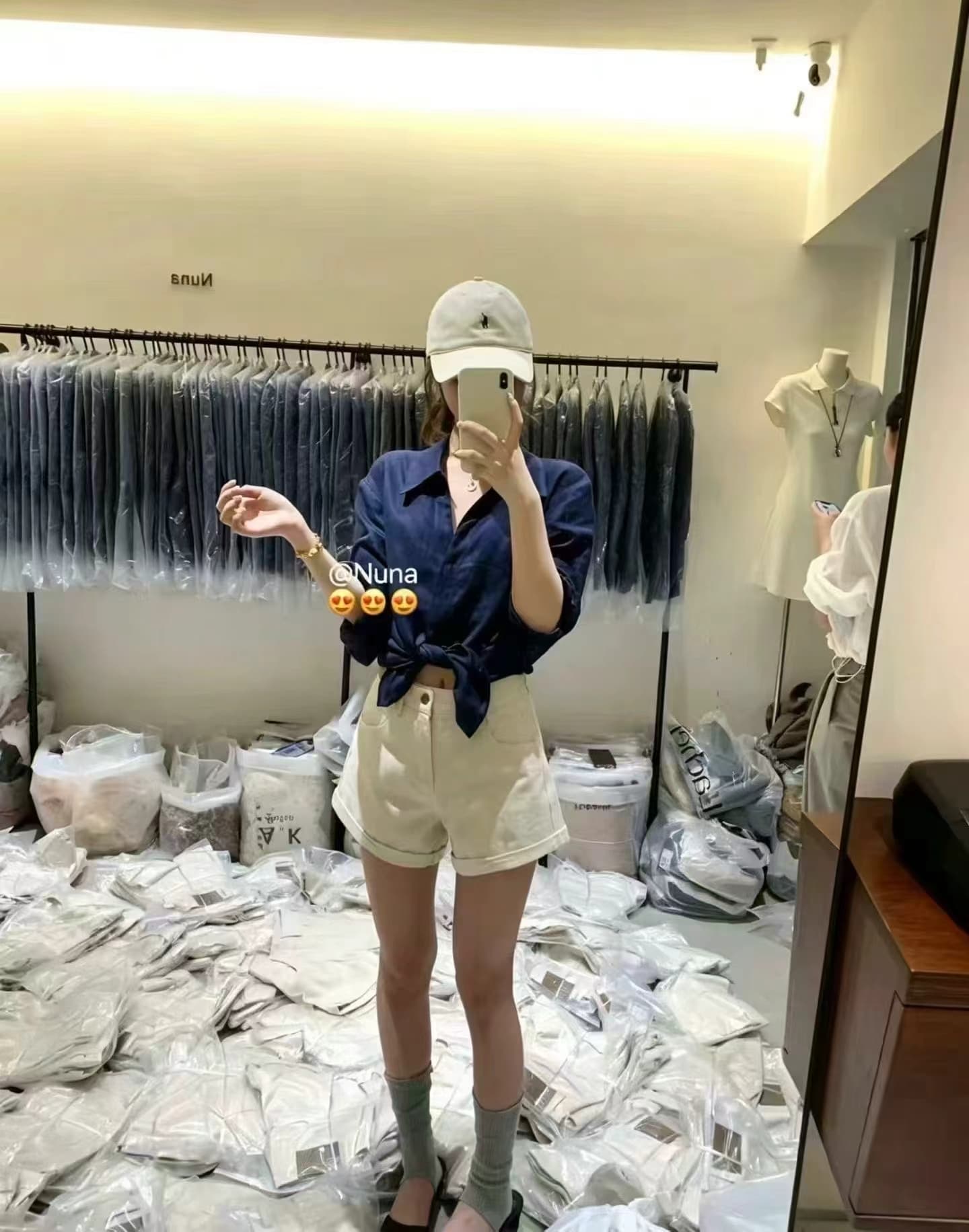 한 부서 미니멀리즘 다용도 폴로 칼라 셔츠 루즈핏 캐주얼 맨위 느긋한 품격 반바지 투피스 세트 상세 이미지 8
