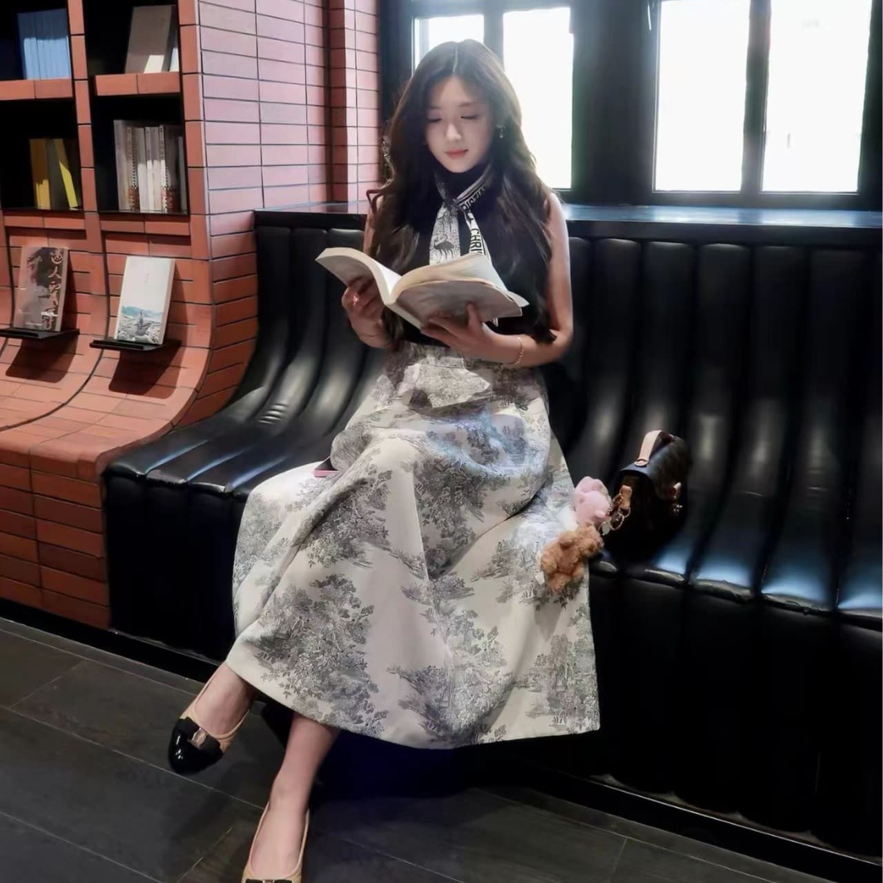 2026 새로운 한 부서 ootd 착용 가져 가라. 에이즈 환자 치마 아이들 여름 몸매 가꾸기 맨위 프린트 반신 롱 스커트 세트 이미지 5