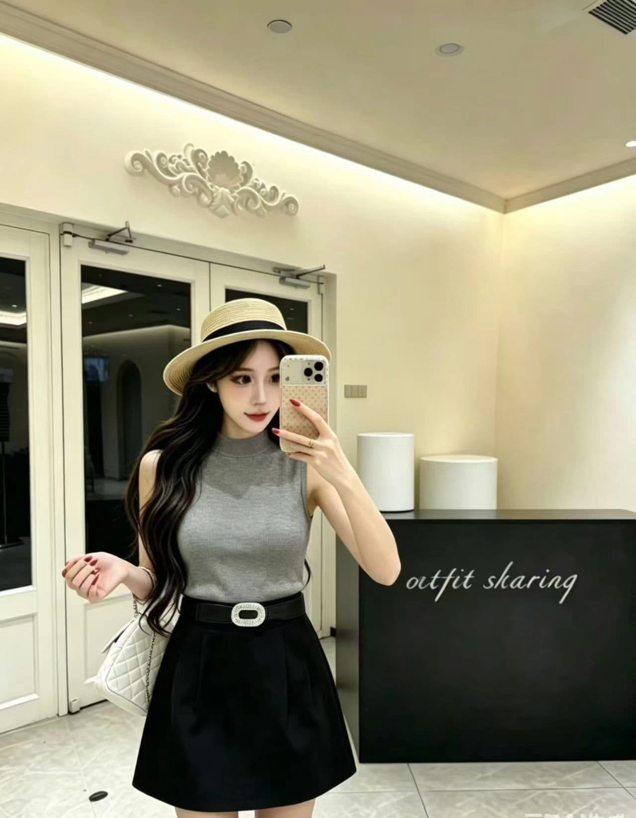 아메리칸 반하이넥 긍정적 인 어깨 반팔 여성 여름 기초 섹션 다용도 어깨 티셔츠 반신 스커트 투피스 세트