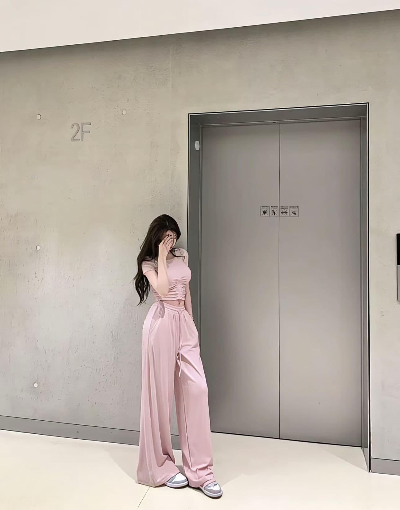 2026 느긋한 와 성별 디스플레이 슬림 폭탄 반팔 티셔츠 캐주얼 바지 편안함 세트 이미지 3