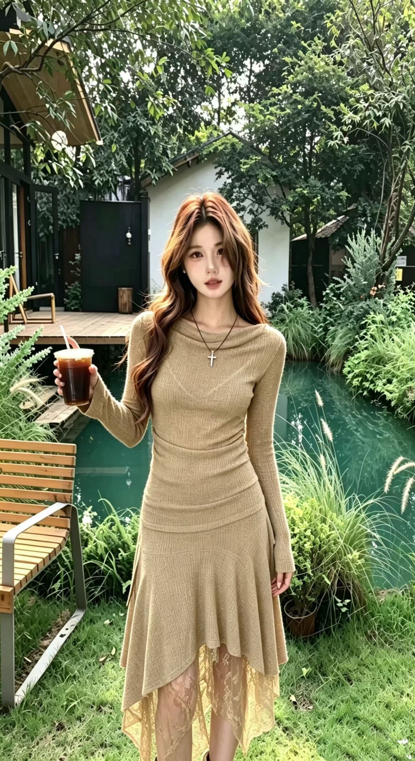 열세 개 품격 고급 세트 드레스 여성 가을 2026 새로운 패치워크 작은 셔츠 불규칙 반신 스커트 투피스 세트 상세 이미지 12