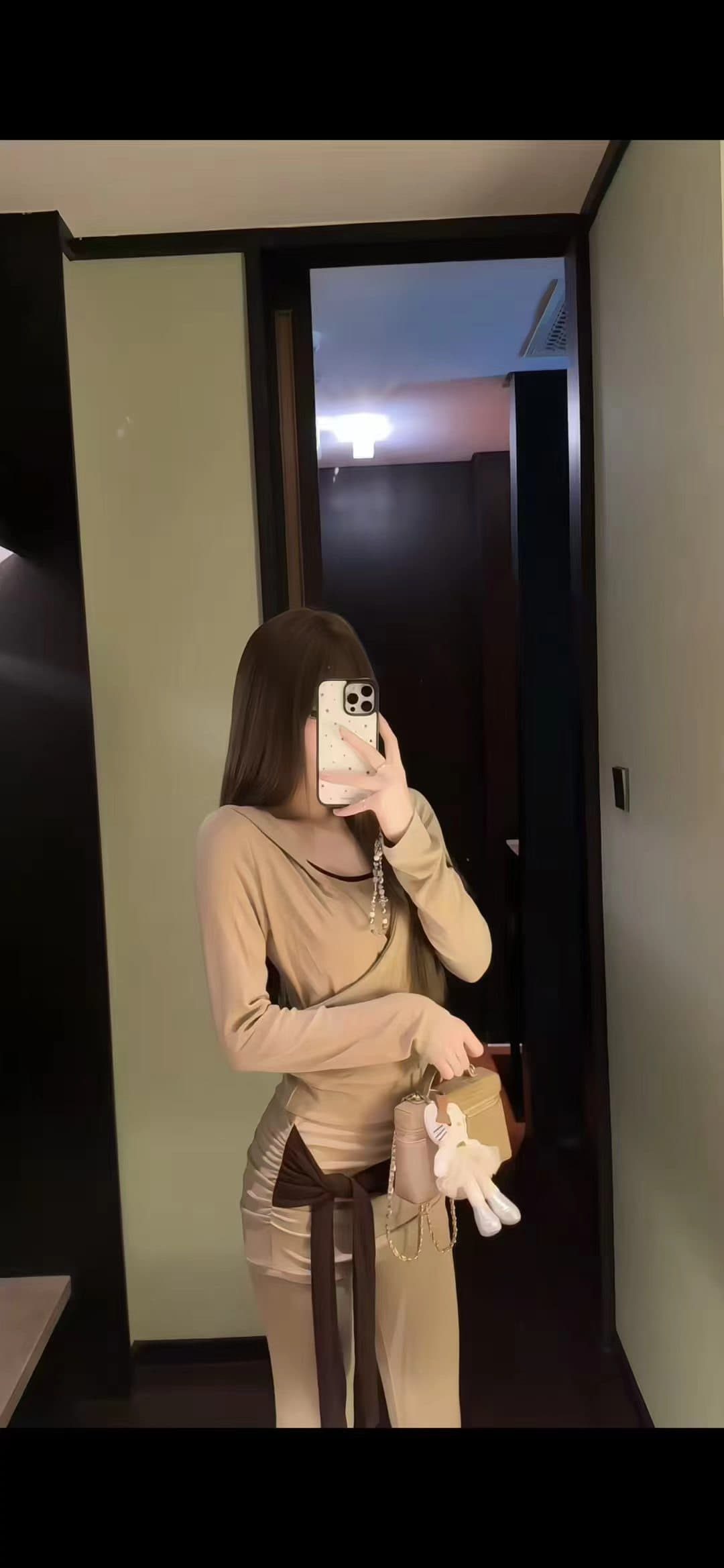 낮은 네크라인 디스플레이 가슴 행침 목 캐미솔 십자가 V넥 스트랩 오픈 가디건 긴팔 맨위 캐주얼 긴 바지 투피스 세트 이미지 2