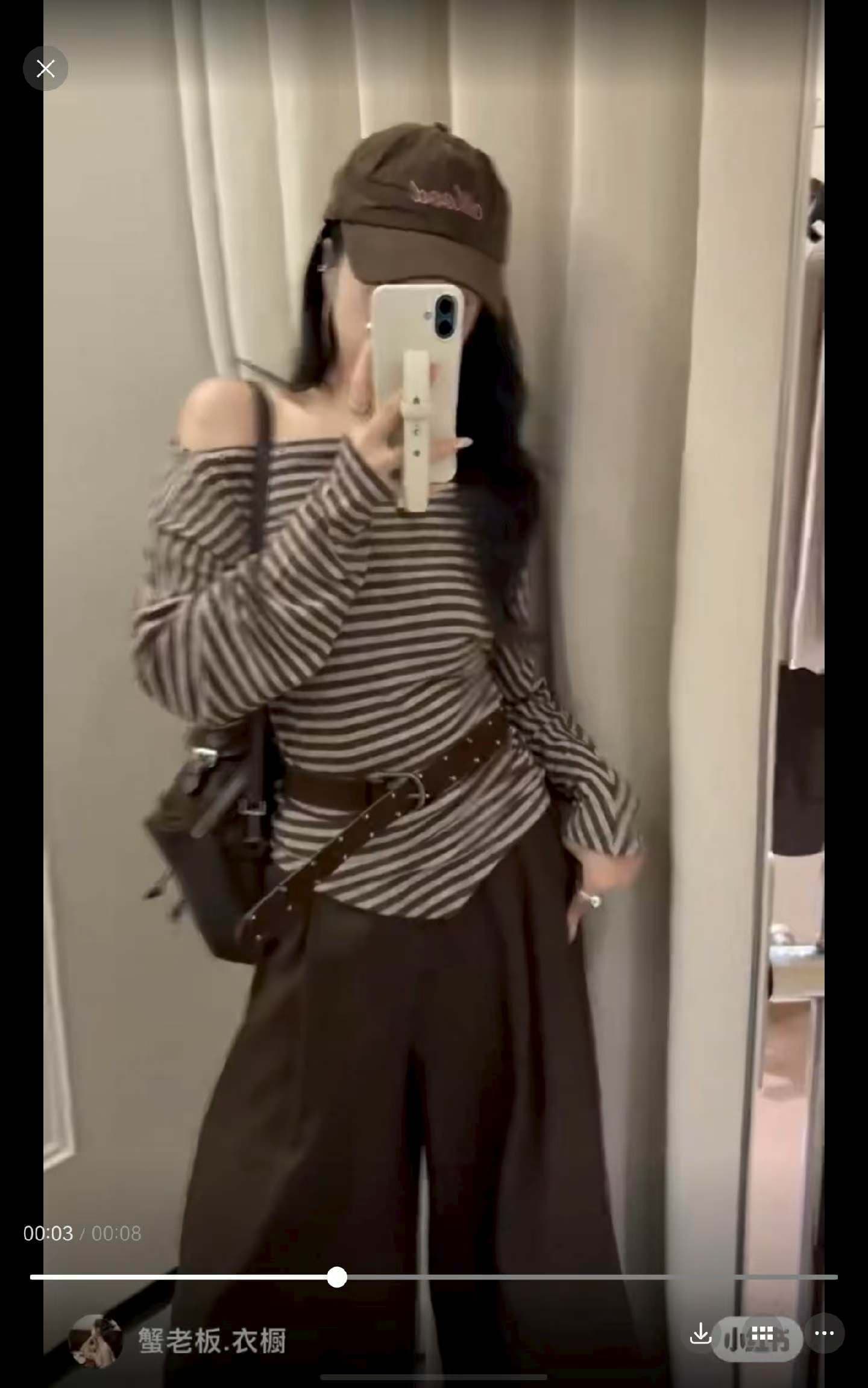 프랑스식 느긋한 센스 보트넥 비스듬한 어깨 의류 여성 가을 배트윙 소매 티셔츠 작은 셔츠 캐주얼 바지 투피스 세트 상세 이미지 7