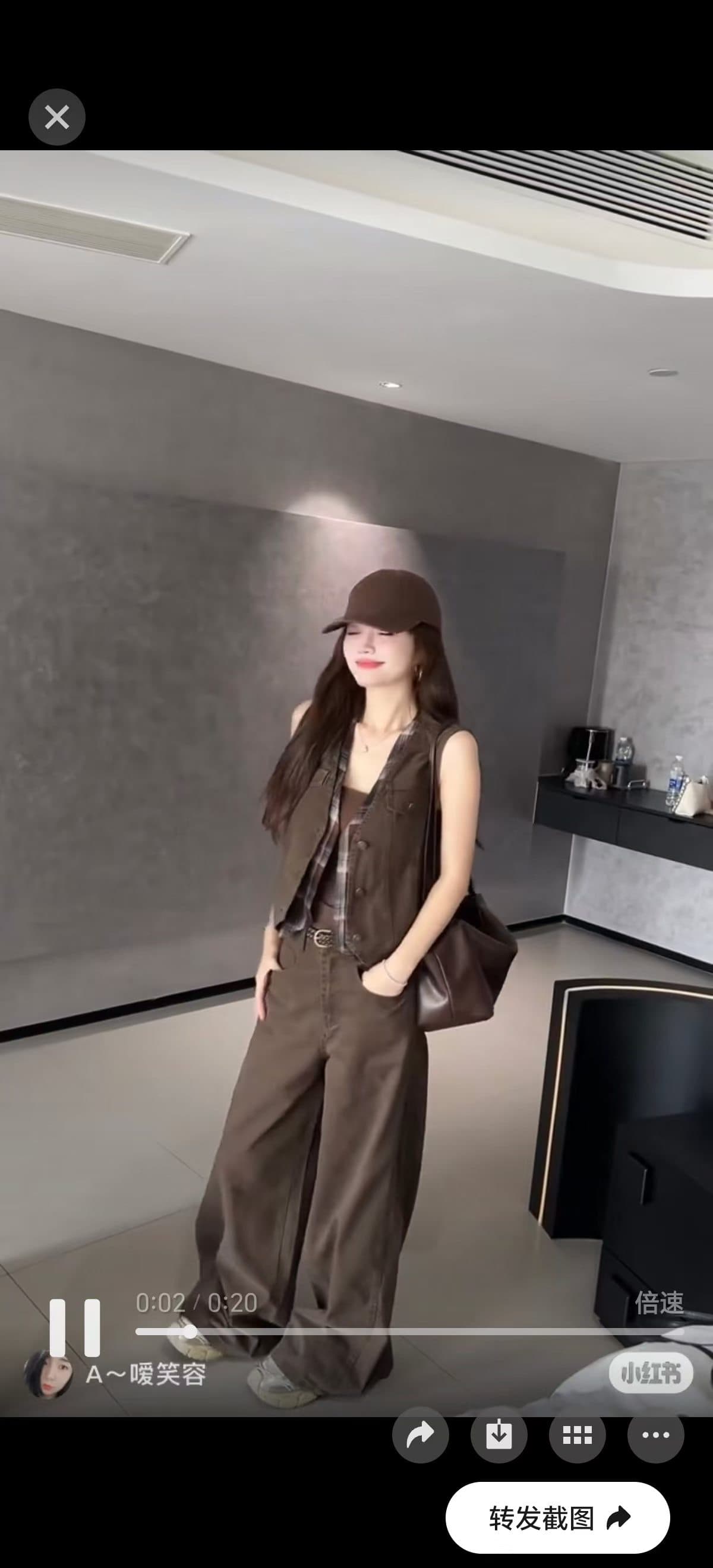 한 부서 아름다움 라드. 워크웨어 세트 둘 색상 워싱 민소매 베스트 루즈핏 와이드 레그 팬츠 작은 키 슬림해 보이는 착용 가져 가라. 상세 이미지 3