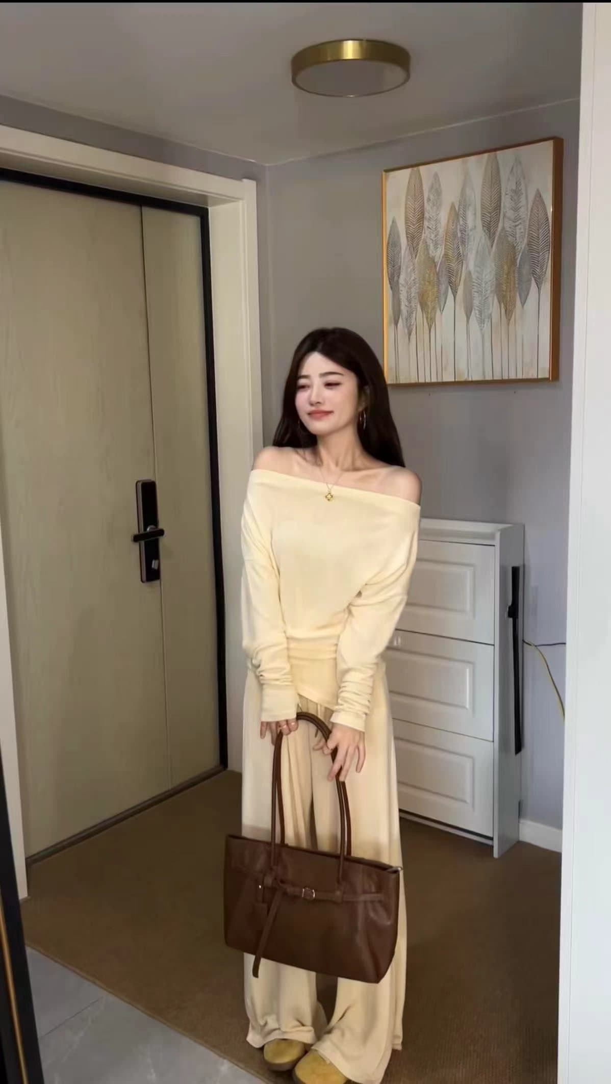 2026 새로운 프랑스식 품격 롱 코트 롱 스커트 긴팔 만나는 몸매 가꾸기 니트 점프 슈트 치마 투피스 슈트 이미지 3