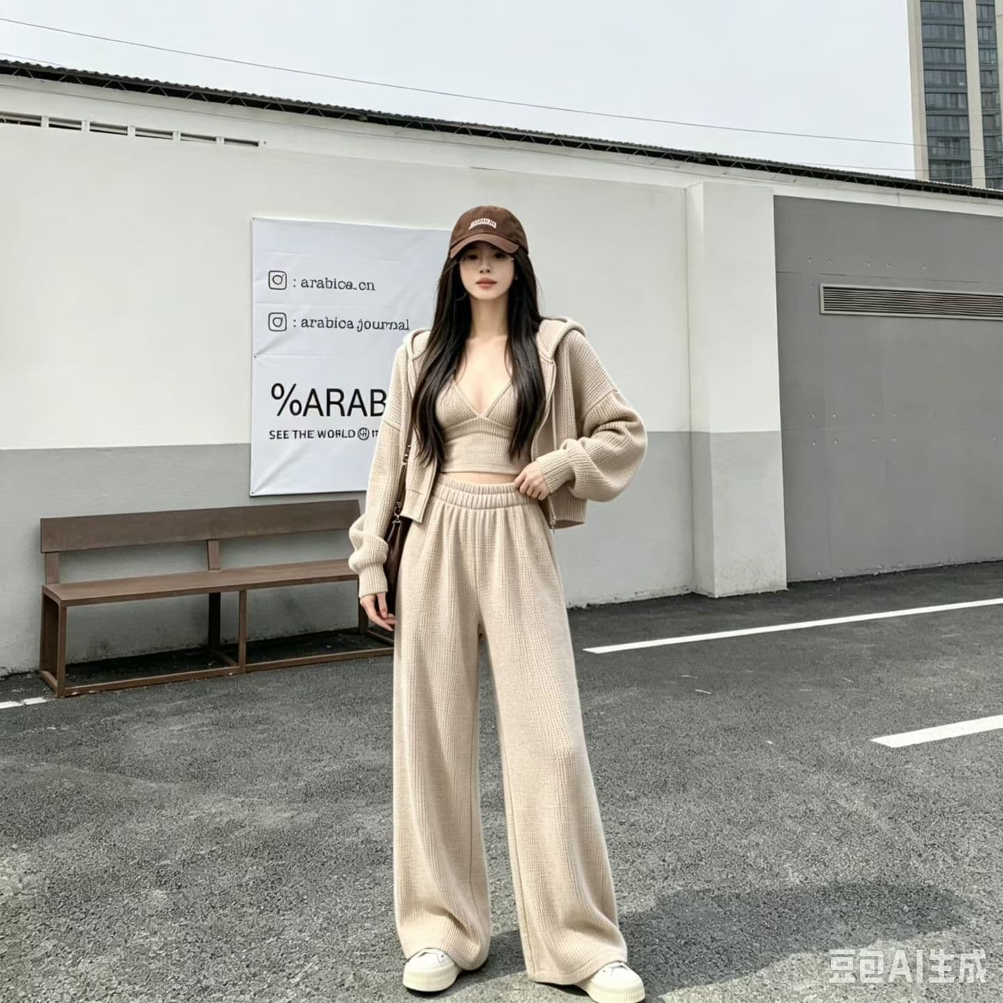 미니멀리즘 운동 몸매 가꾸기 속옷 긴 바지 루즈핏 후드 긴팔 후드티 캐주얼 세트 여성