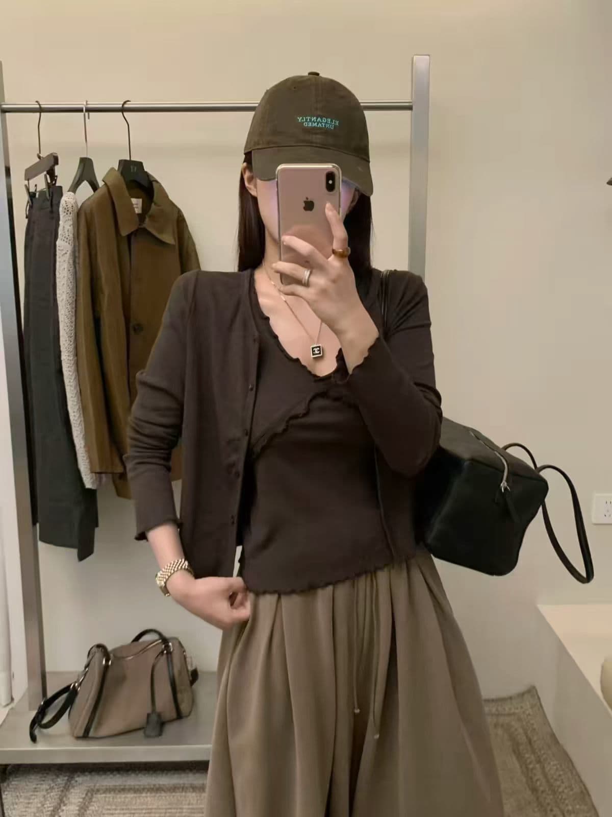 2026 년 가을 새로운 문예 바람 니트 오픈 가디건 여성 V넥 프릴 슬림 피트 투피스 세트