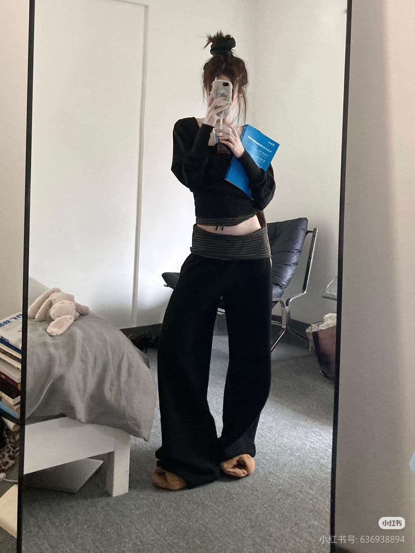 캐주얼 느긋한 활동가 운동 캐주얼 세트 반팔 티셔츠 맨위 와이드 레그 팬츠 긴 바지 투피스 세트 상세 이미지 5