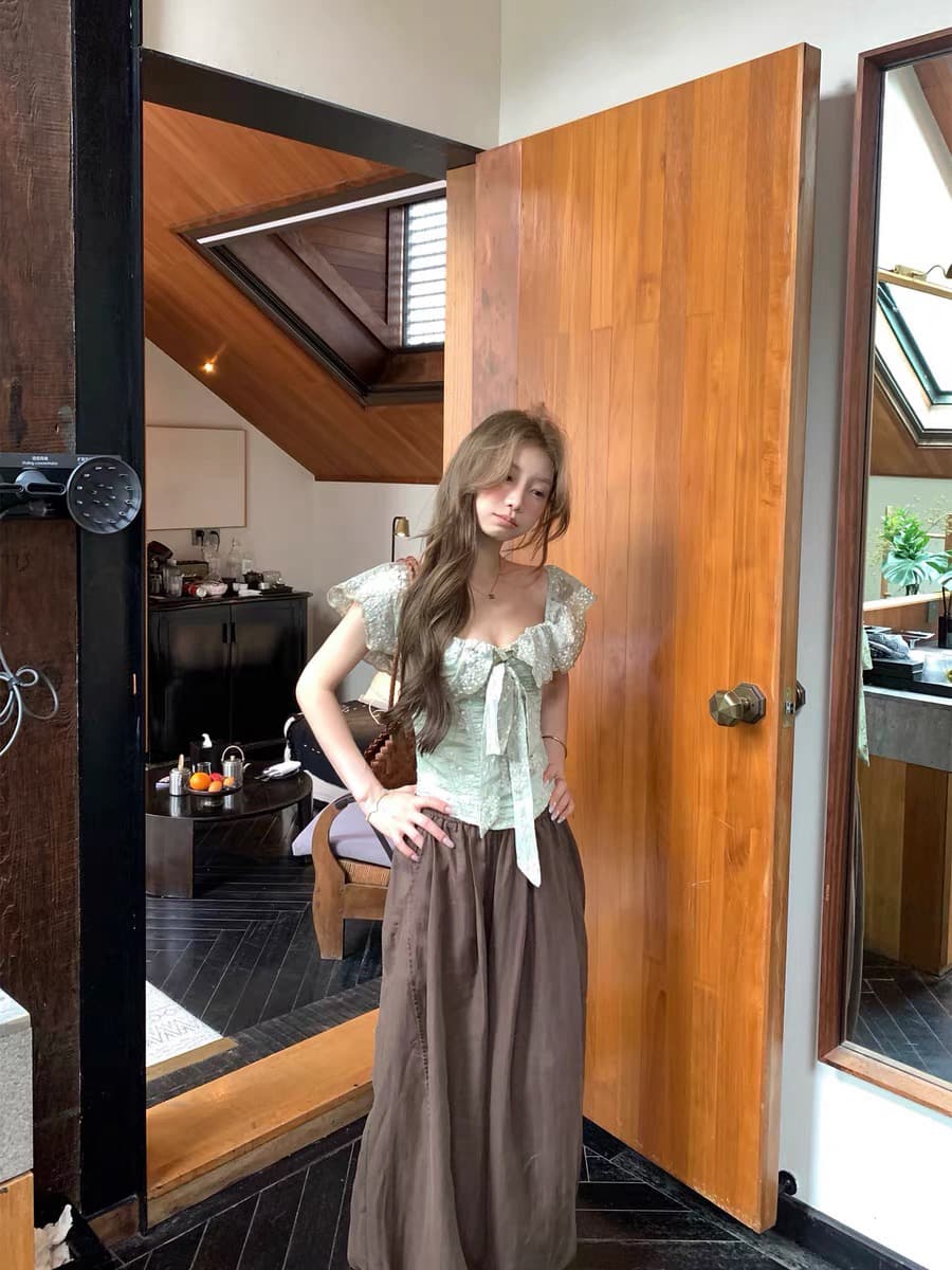 자수 생선뼈 오프숄더 맨위 이미지 4