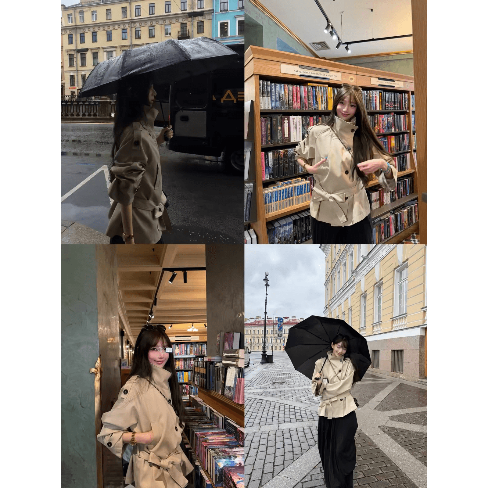 리즈 그림 고급 센스 쇼트 스타일 바람막이 여성 가을 3 차원 자르기 디자인 같은 색상 벨트 수 있습니다. 조정 재킷 이미지 5
