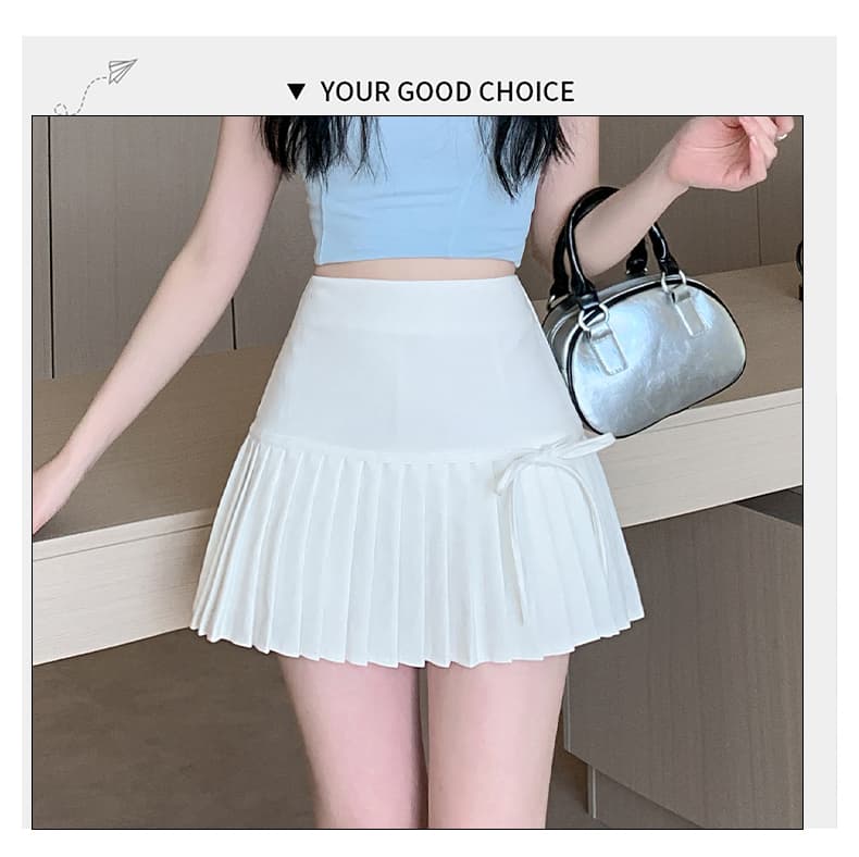 실사 달콤한 핫걸 미니 스커트 하이웨이스트 반신 스커트 여성 봄 여름 섹션 나비 넥타이 노출 방지 슬림해 보이는 한 마디 치마 상세 이미지 21