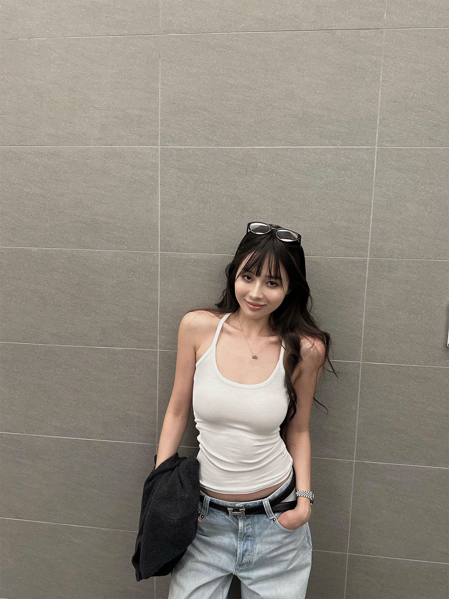 핫걸 행침 목 캐미솔 2026 여름 새로운 몸매 가꾸기 슬림해 보이는 u 칼라 허리 수축 민소매 이슬 背人 면 맨위 상세 이미지 3