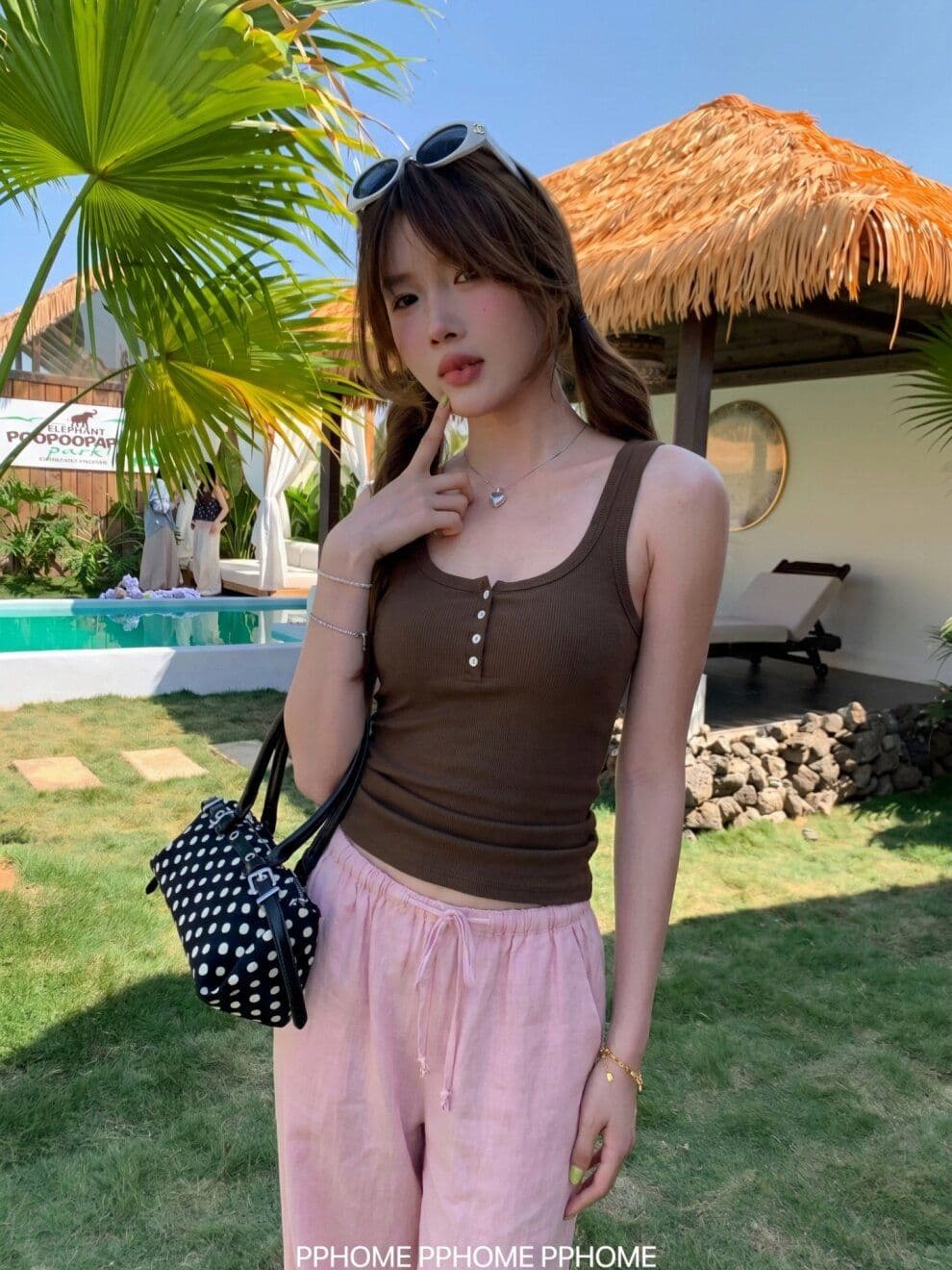 여름 작은 대중 u 칼라 단추 하프 열기 민소매 허리 수축 조끼 여성 한 부서 몸매 가꾸기 인사이드 가져 가라. 외출용 티셔츠 맨위 상세 이미지 6