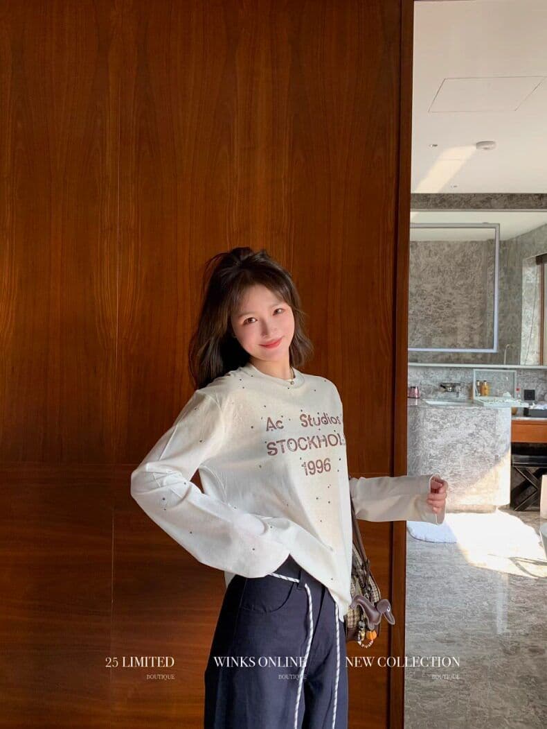 모방 면 당겨 프레임 한 부서 느긋한 바람 화이트 긴팔 티셔츠 여성 핫픽스 알파벳 프린트 루즈핏 자외선 차단 맨위 상세 이미지 18