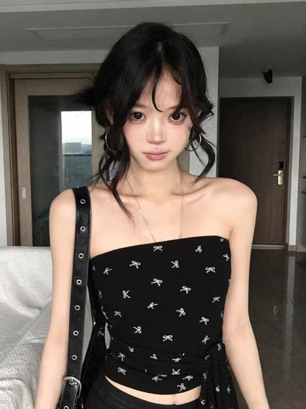 210 그램 40 좋은 면 1 1 아메리칸 핫걸 튜브탑 조끼 여성 여름 나비 전체 인쇄 된 의류 이미지 3