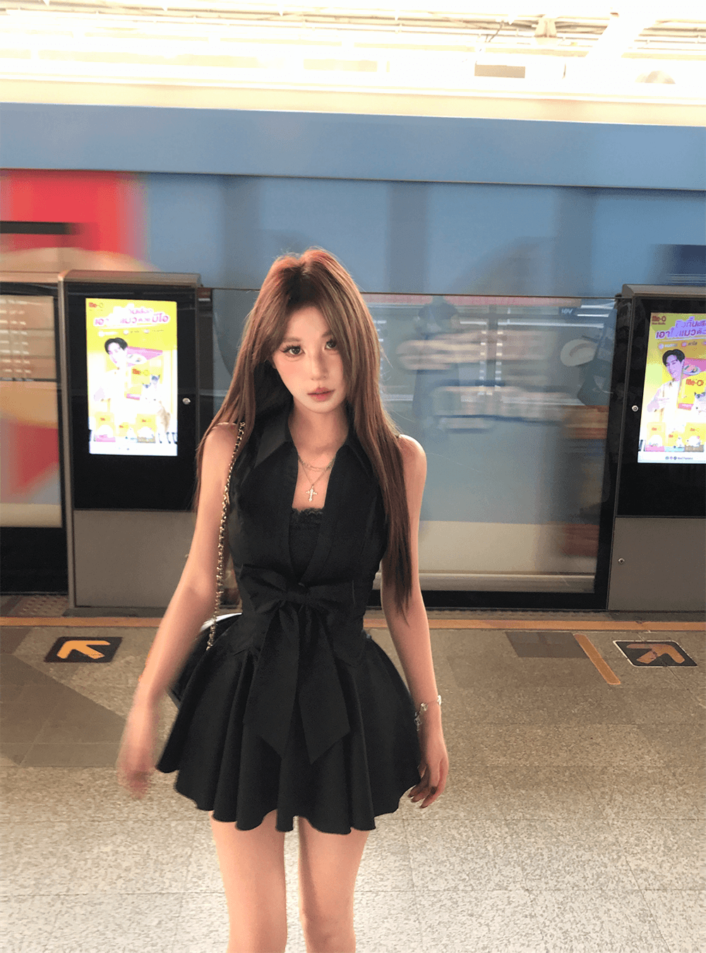 핫걸 허리 수축 레이스 여성 드레스 2026 여름 새로운 몸매 가꾸기 슬림해 보이는 섹시함 순수한 욕망 바람 검정색 치마 상세 이미지 11