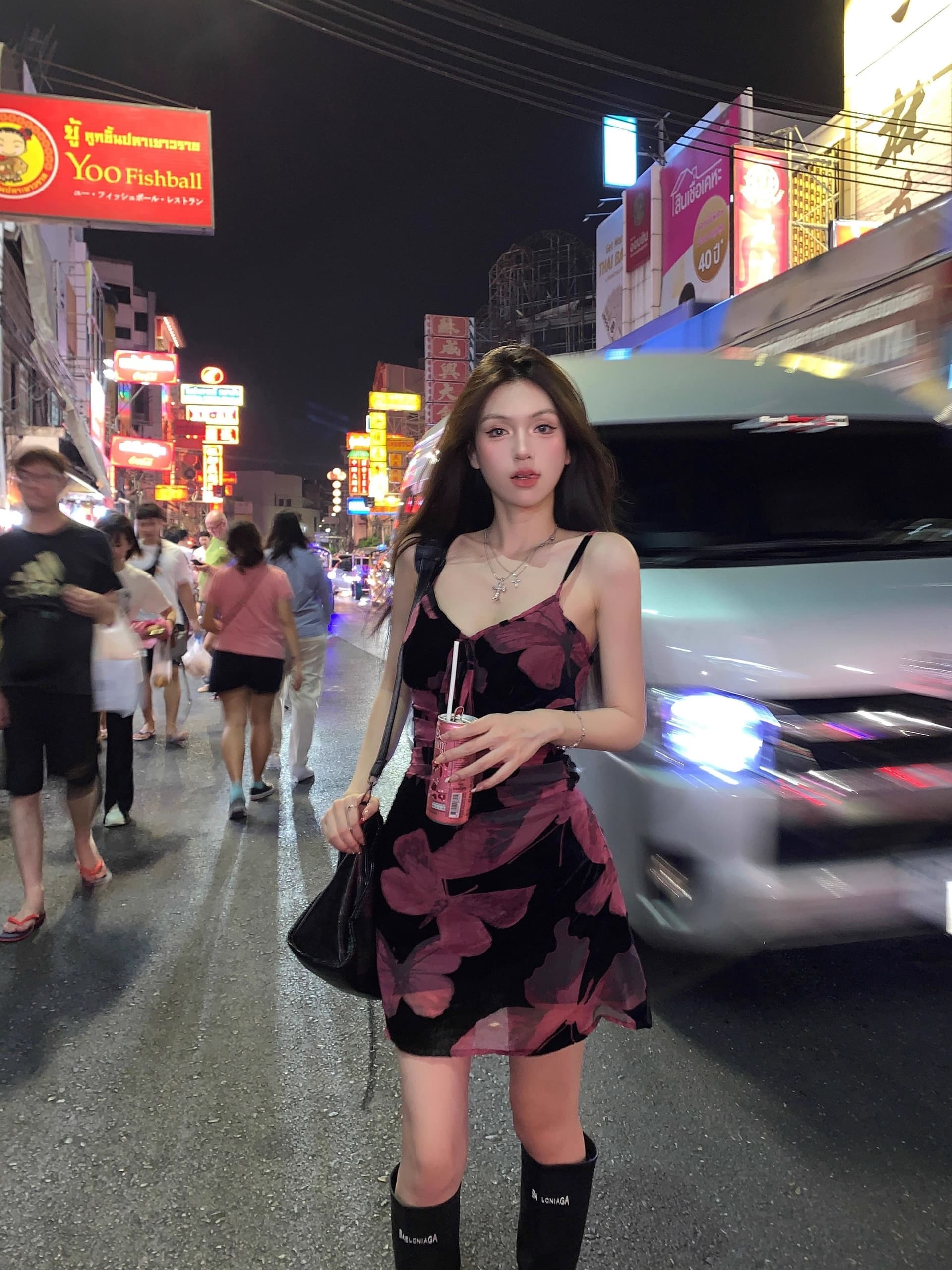 레트로 나비 프린트 슬립 여성 드레스 여름 섹시함 순수한 욕망 타이트 스커트 빨간색 허리 수축 슬림해 보이는 짧은 치마 상세 이미지 5
