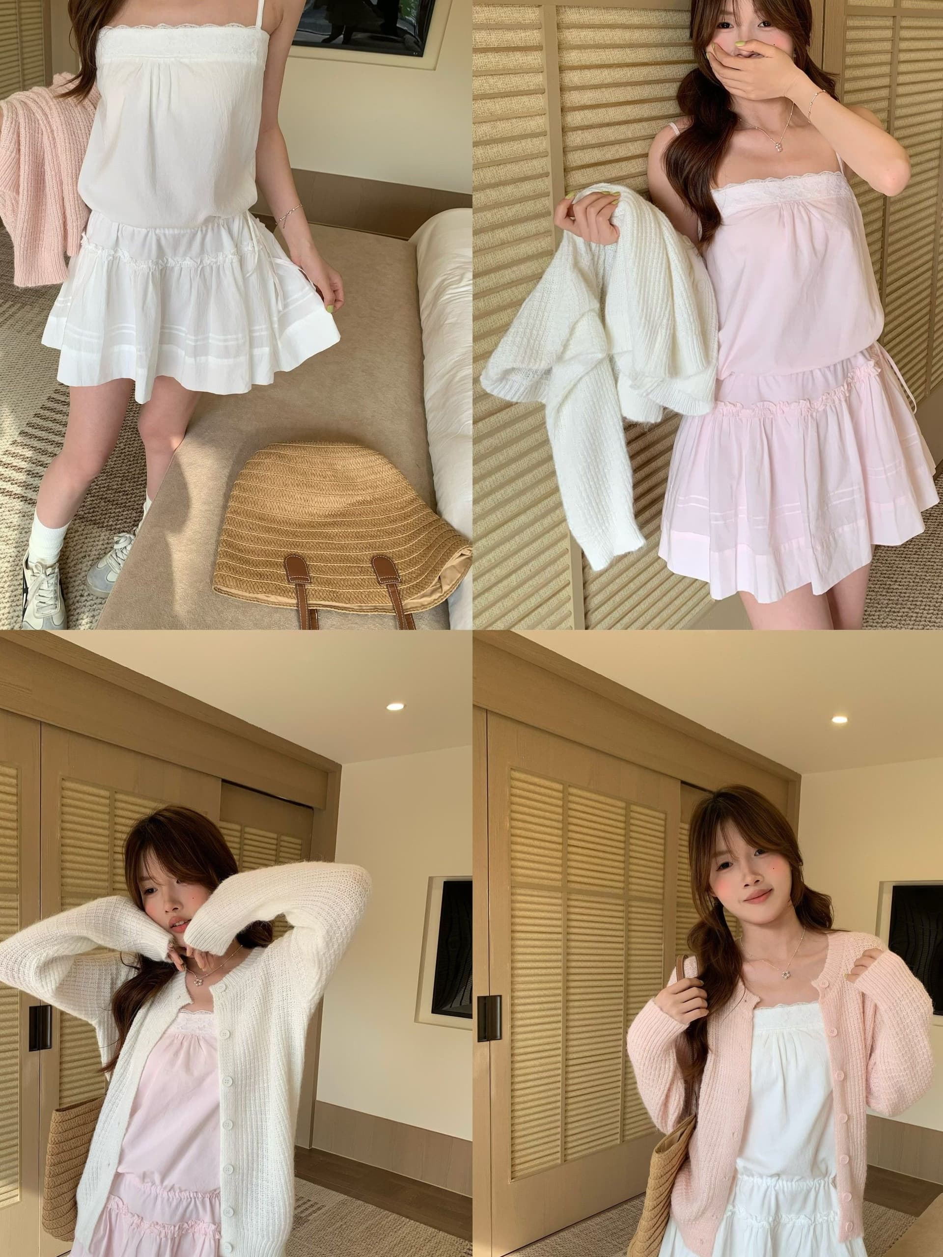 달콤함 레이스 슬립 드레스 다용도 여성 드레스 여름 새로운 작은 대중 민소매 허리 수축 한 마디 미니 스커트 상세 이미지 4