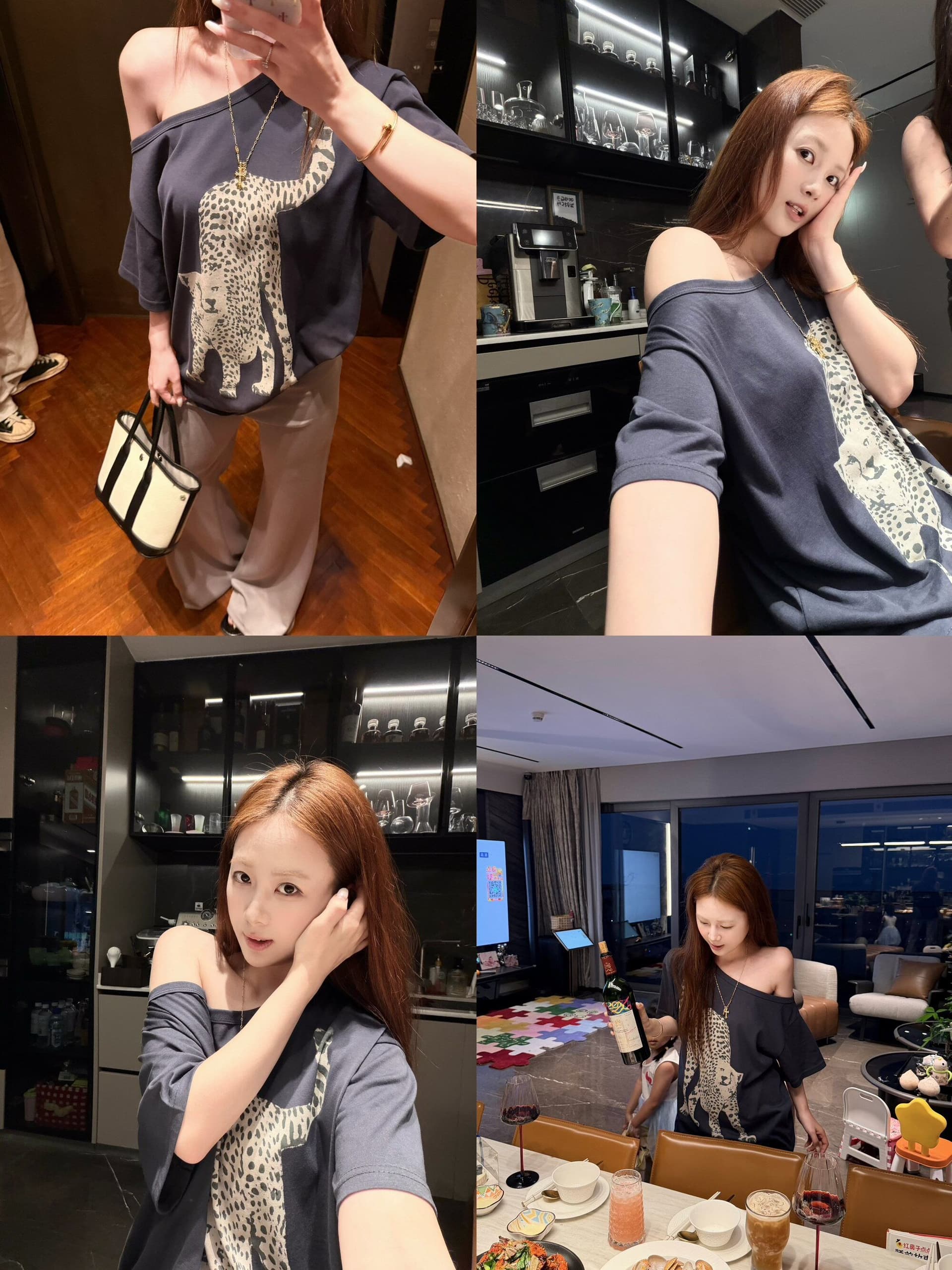 눈꽃 면 아름다운 한 부서 느긋한 바람이 아닙니다. 규칙 비스듬한 어깨 의류 여성 여름 슬림해 보이는 작은 대중 핫걸 반팔 티셔츠 상세 이미지 10