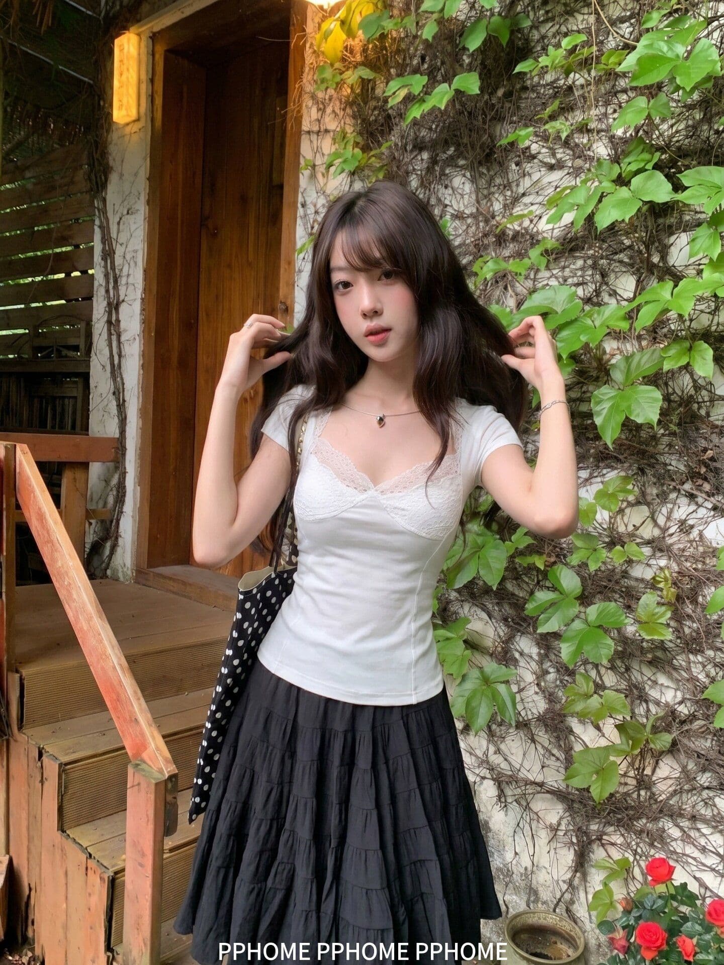 210 그램 좋은 면 레이스 조각 디자인 핫걸 섹시함 허리 수축 슬림해 보이는 반팔 티셔츠 여성 여름 쇼트 스타일 작은 맨위 상세 이미지 3