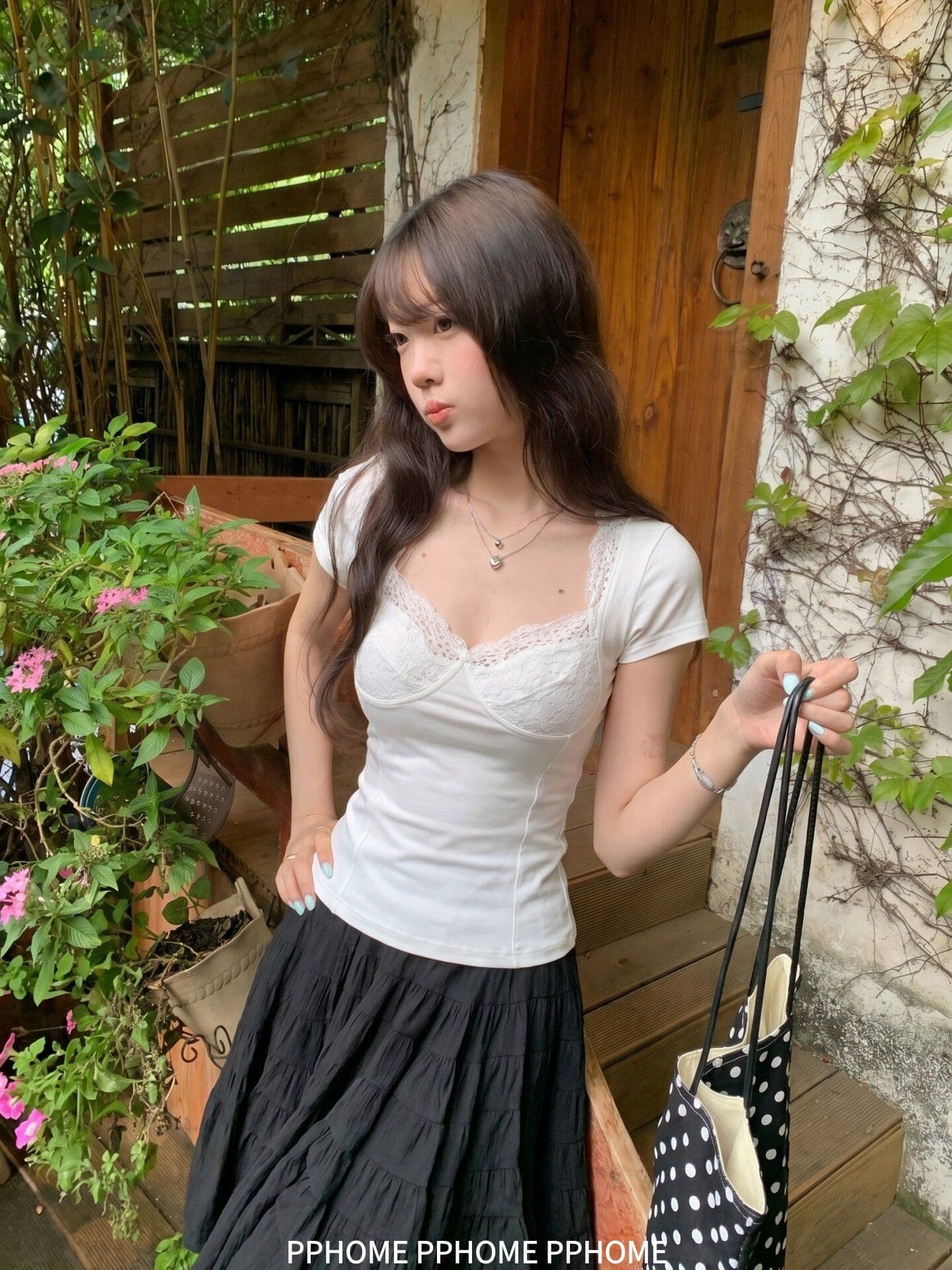 210 그램 좋은 면 레이스 조각 디자인 핫걸 섹시함 허리 수축 슬림해 보이는 반팔 티셔츠 여성 여름 쇼트 스타일 작은 맨위 상세 이미지 4