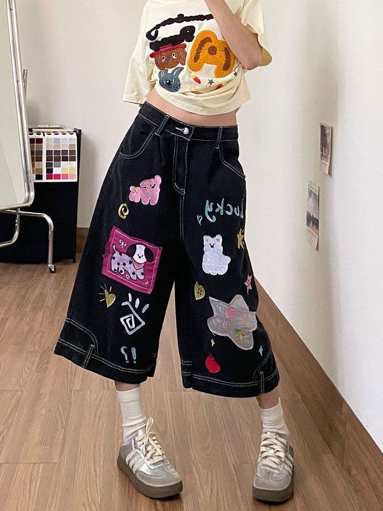 레트로 핫걸 데님 7부 바지 여성 2026 여름 새로운 작은 키 로우 웨이스트 슬림해 보이는 스트레이트 넓은 다리 핫 바지 이미지 4