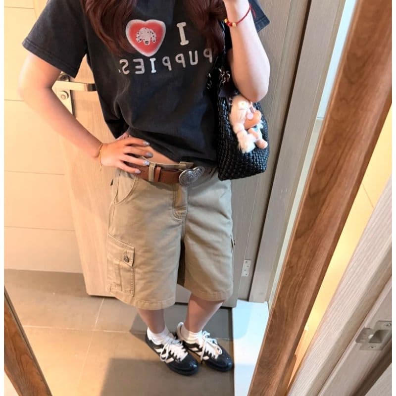 폭발 워크웨어 데님 반바지 여성 여름 새로운 품격 다용도 오부 바지 하이웨이스트 도루 센스 슬림해 보이는 넓은 다리 바지