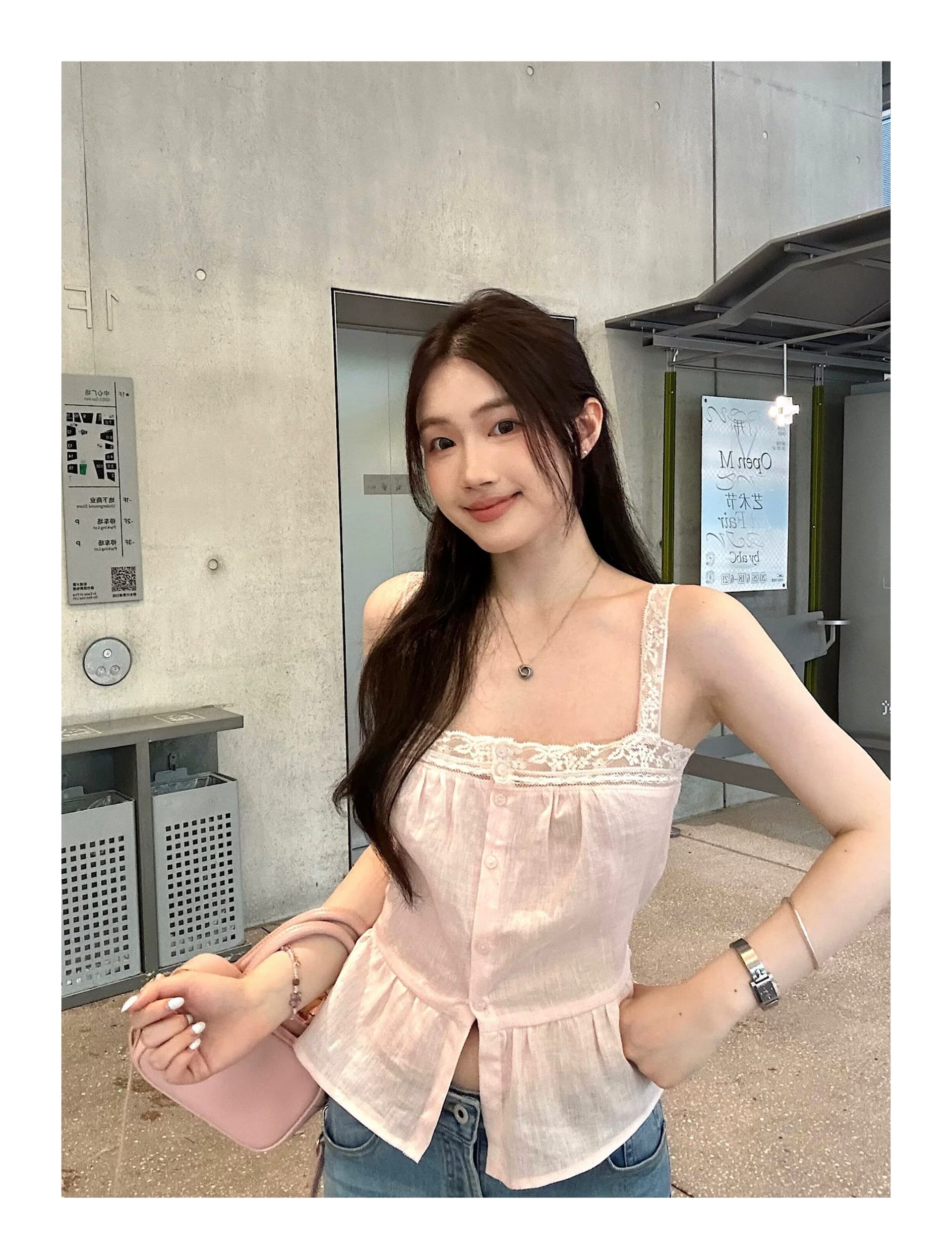 여름 새로운 패치워크 허리 수축 달콤함 작은 조끼 한 부서 작은 대중 레이스 레이스 슬립 민소매 면 린넨 맨위 여성 상세 이미지 5