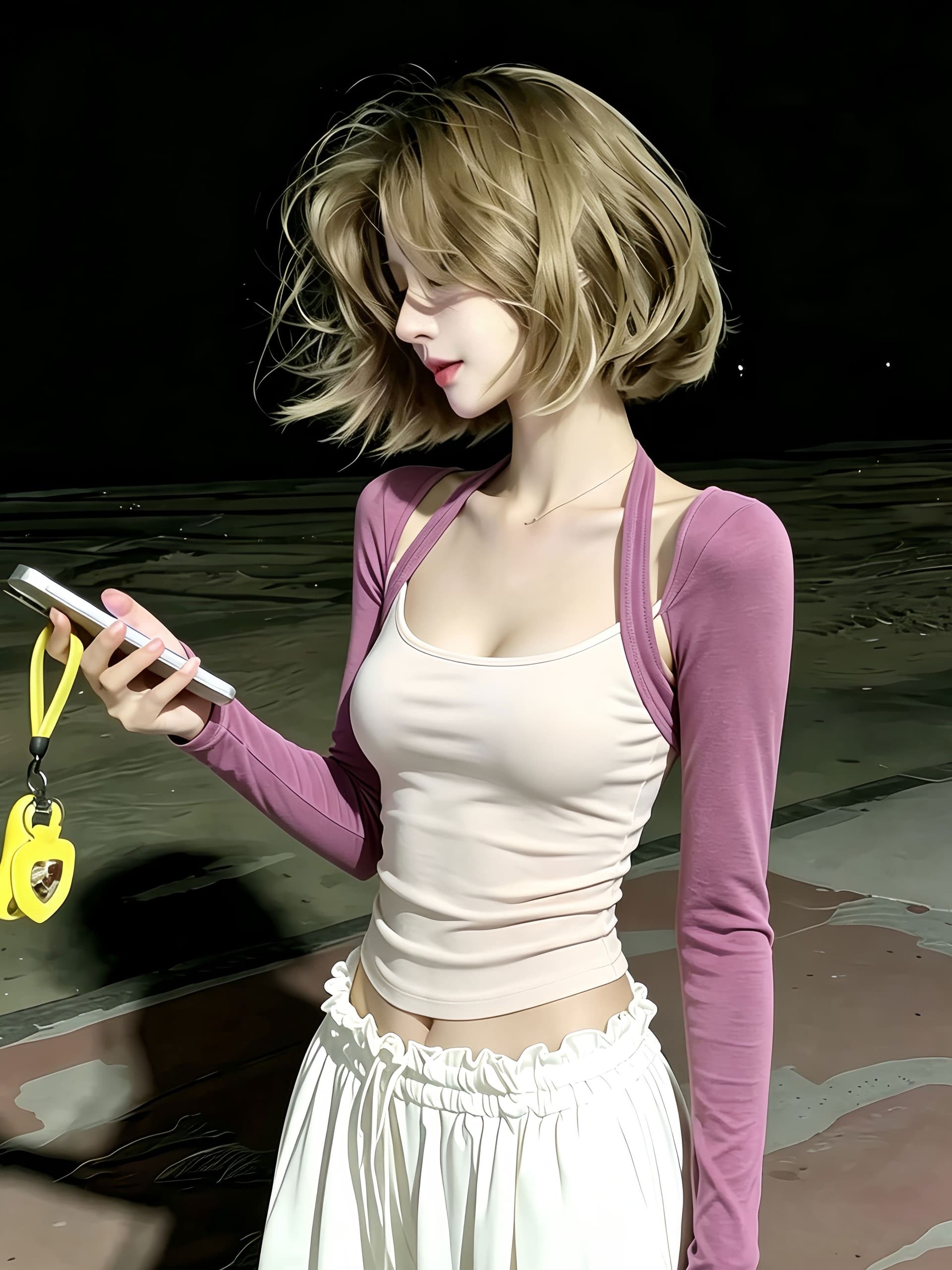 가을 새로운 페이크 레이어드 배색 허리 수축 디자인 센스 몸매 가꾸기 양모 기본 셔츠 한 부서 행침 목 긴팔 티셔츠 여성 상세 이미지 2