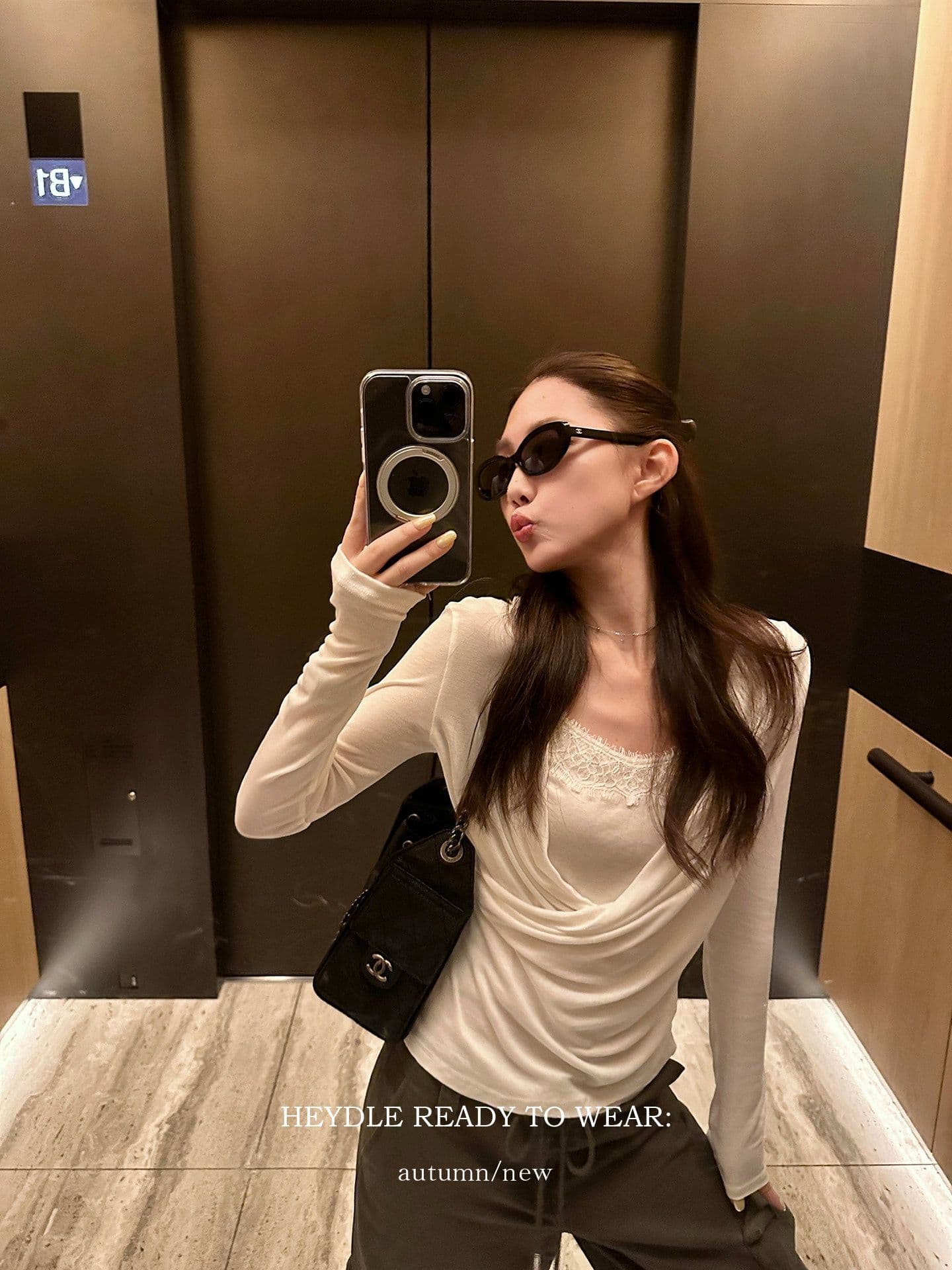 한 부서 화이트 흔들다 칼라 긴팔 티셔츠 여성 가을 레이스 조각 작은 셔츠 품격 몸매 가꾸기 슬림해 보이는 라이 경기 서울 맨위 이미지 3